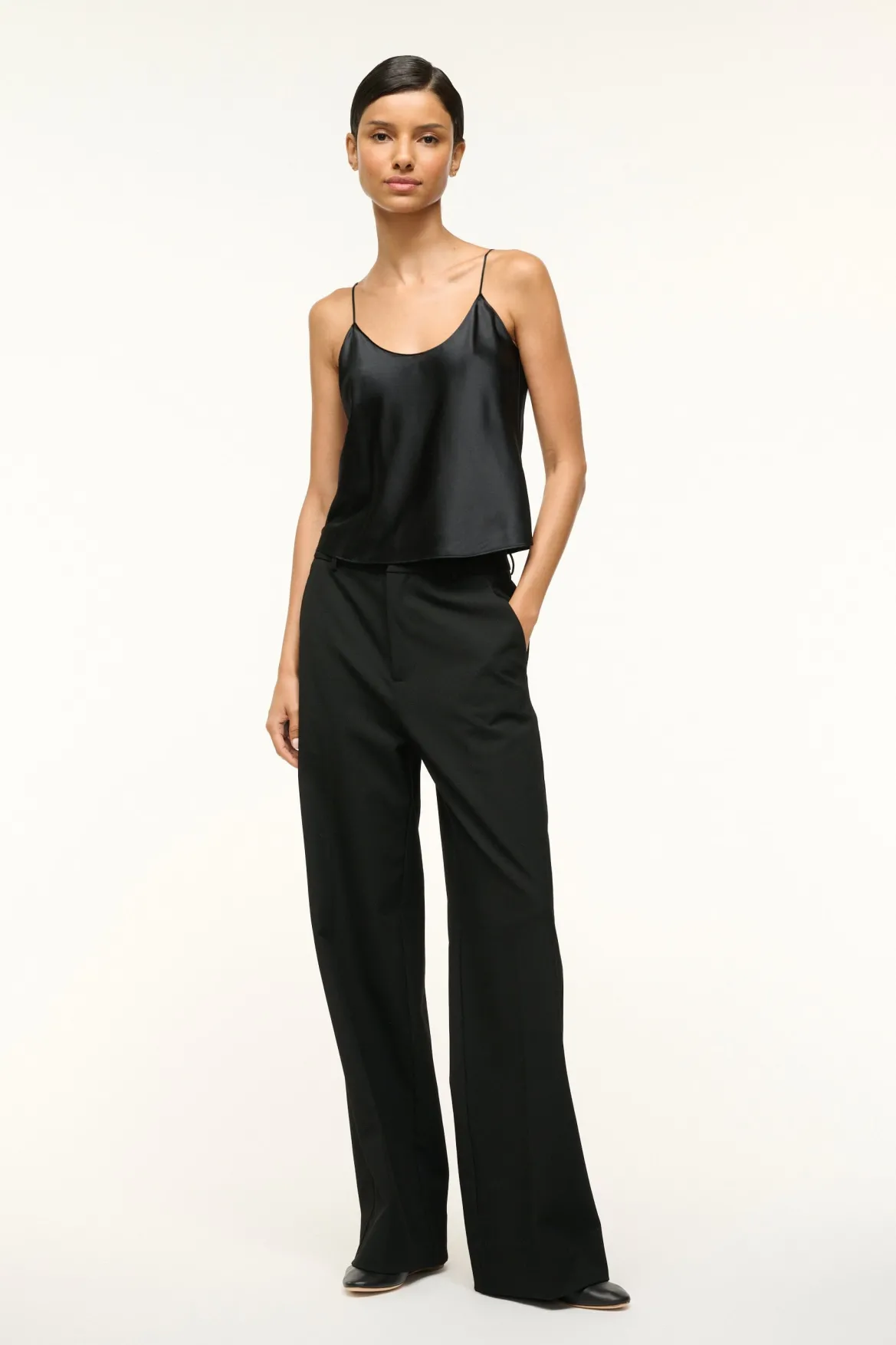 STAUD DURAND SILK CAMI BLACK