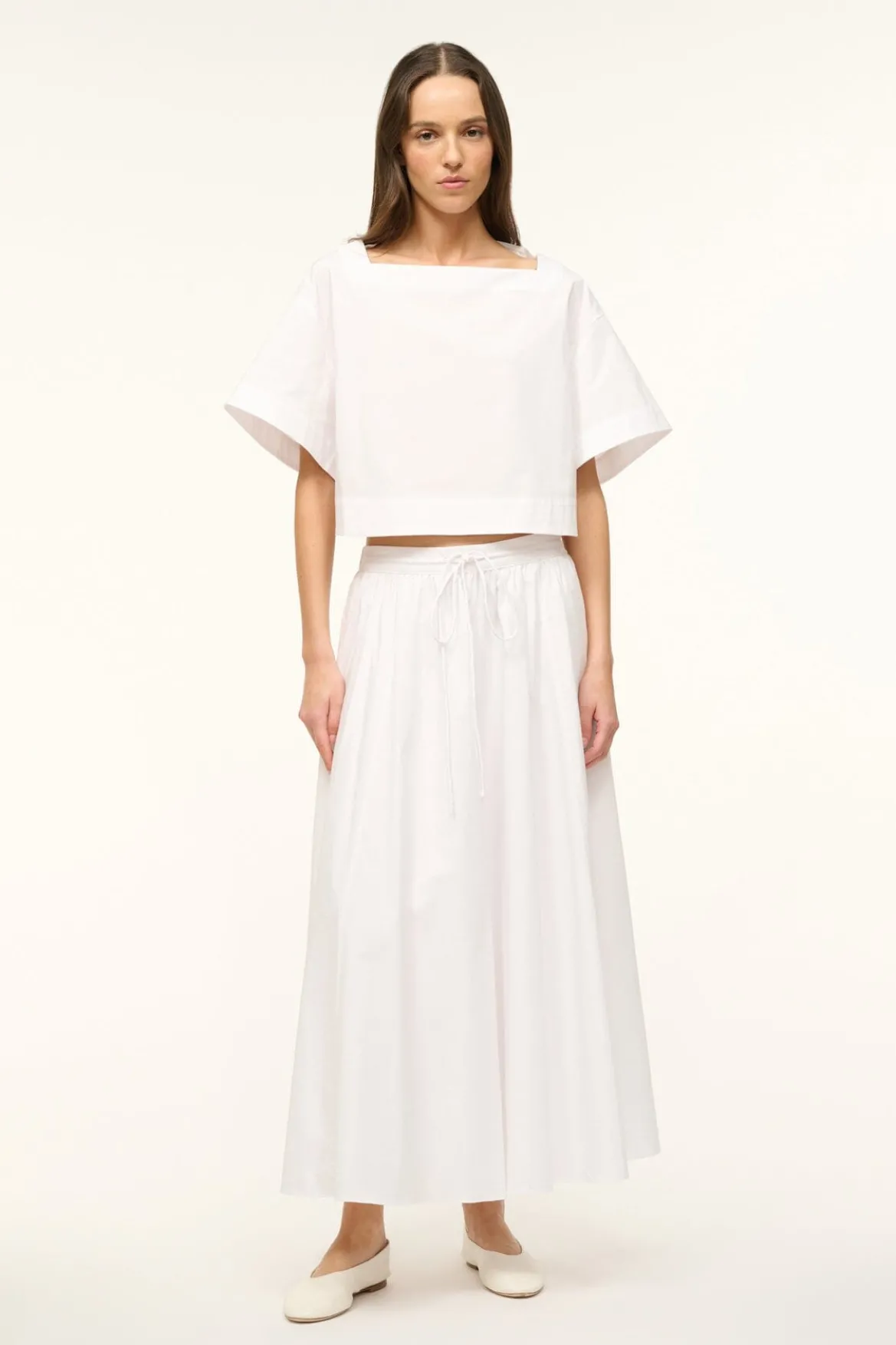 STAUD EDEN SKIRT WHITE