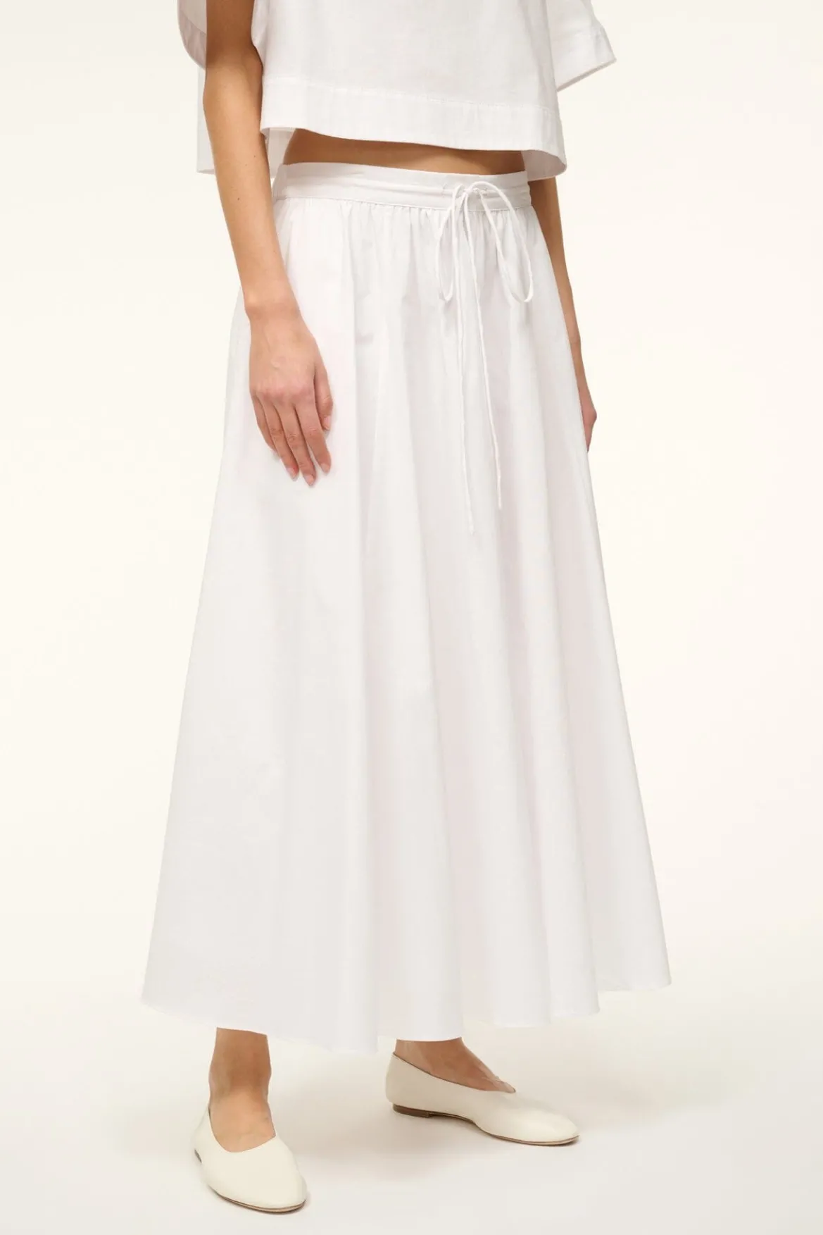 STAUD EDEN SKIRT WHITE