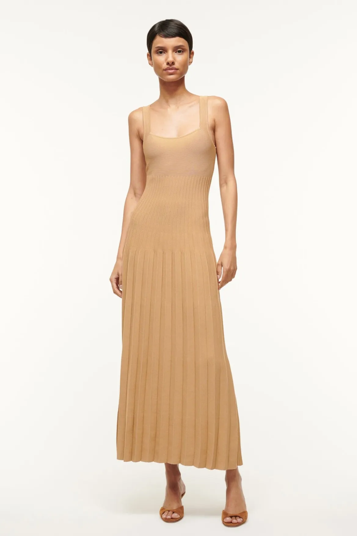 STAUD ELLISON DRESS CAMEL