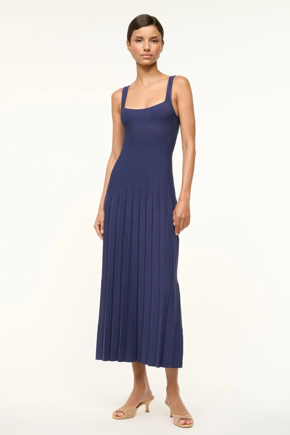 STAUD ELLISON DRESS NAVY