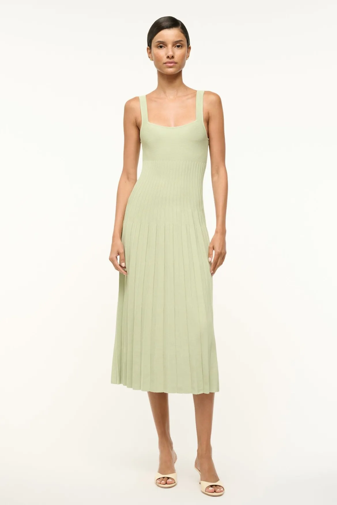 STAUD ELLISON DRESS PALE JADE