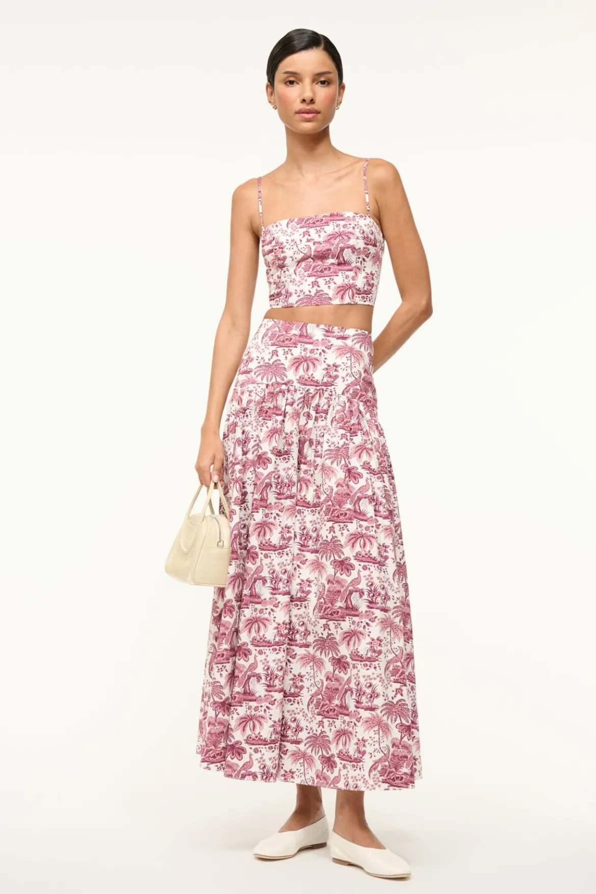 STAUD FEDERICO TANK BORDEAUX TOILE