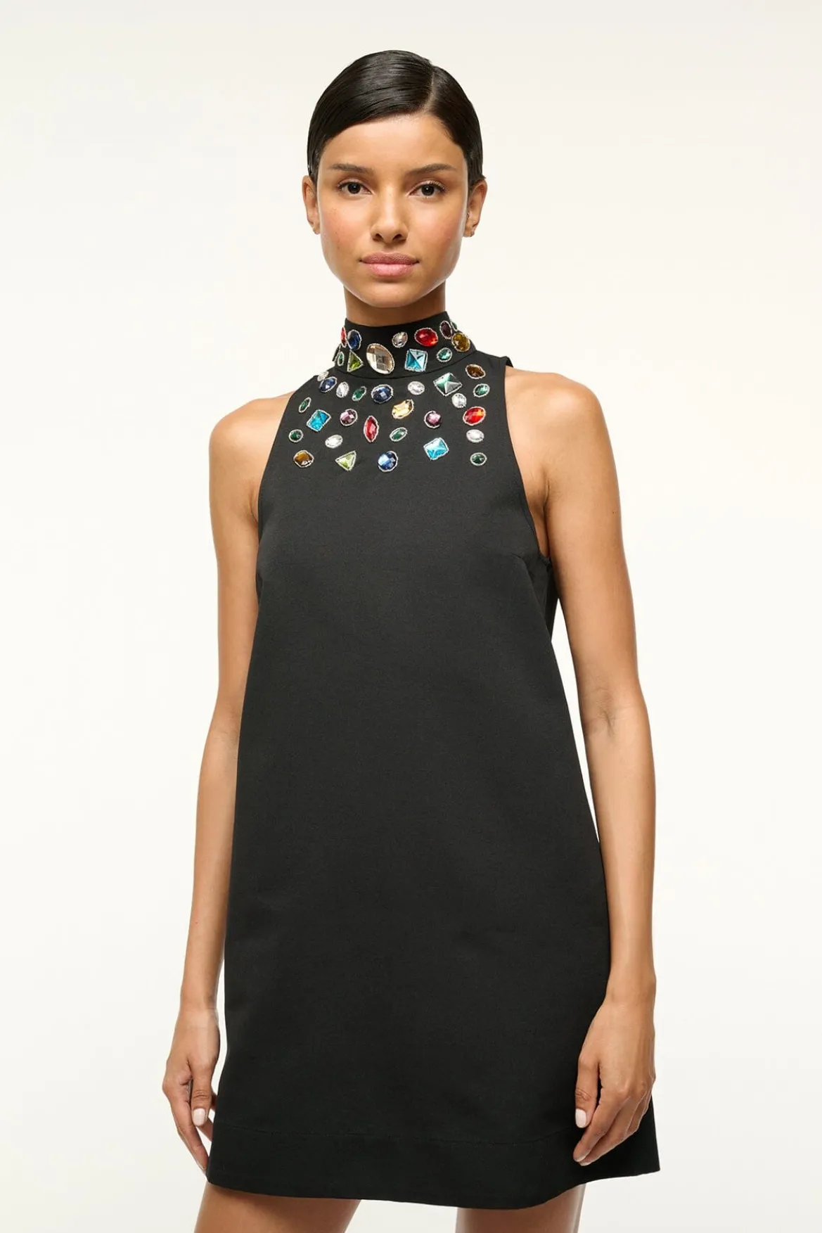 STAUD FINN DRESS BLACK CELESTIAL