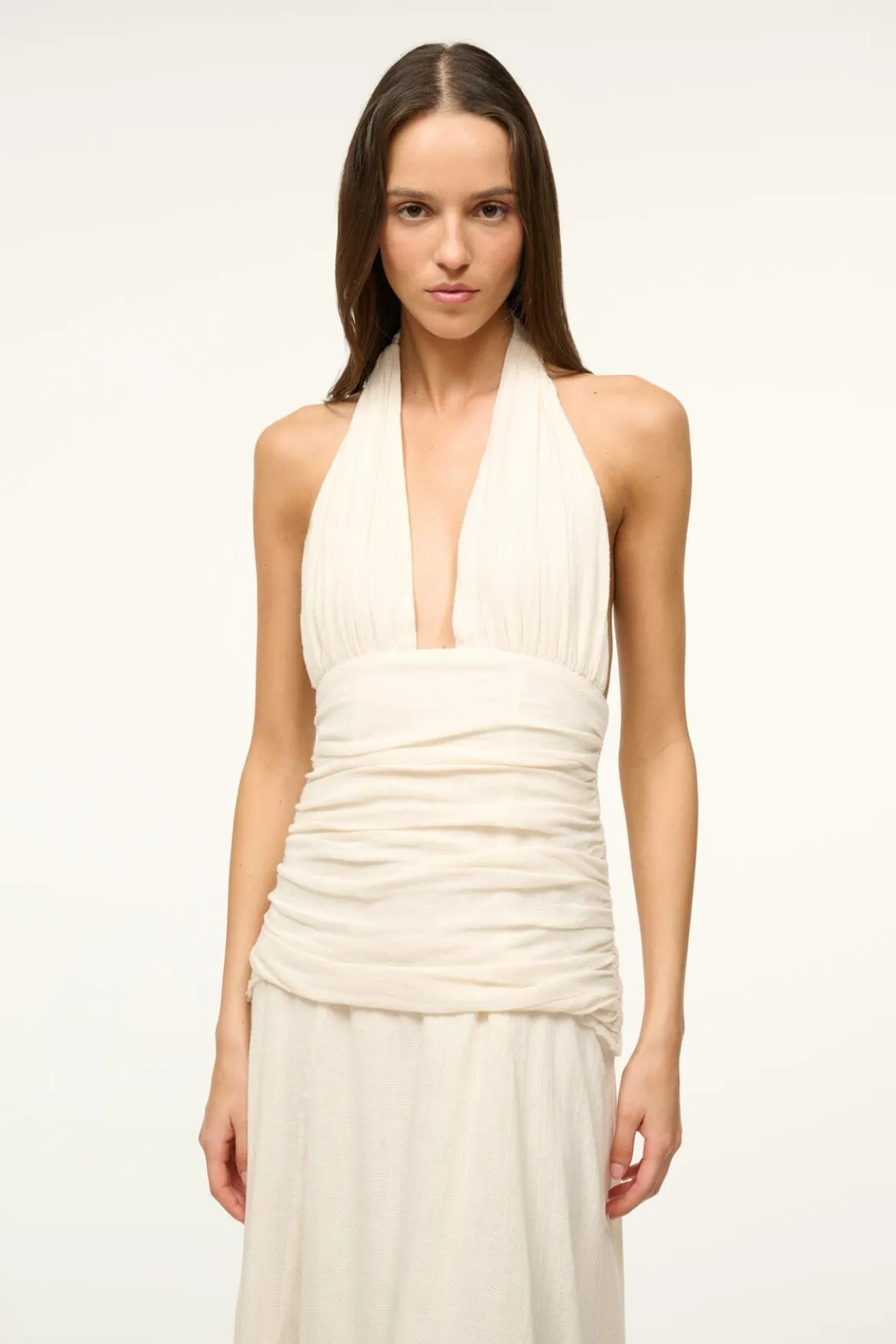 STAUD FROLIC DRESS BUTTERCREAM