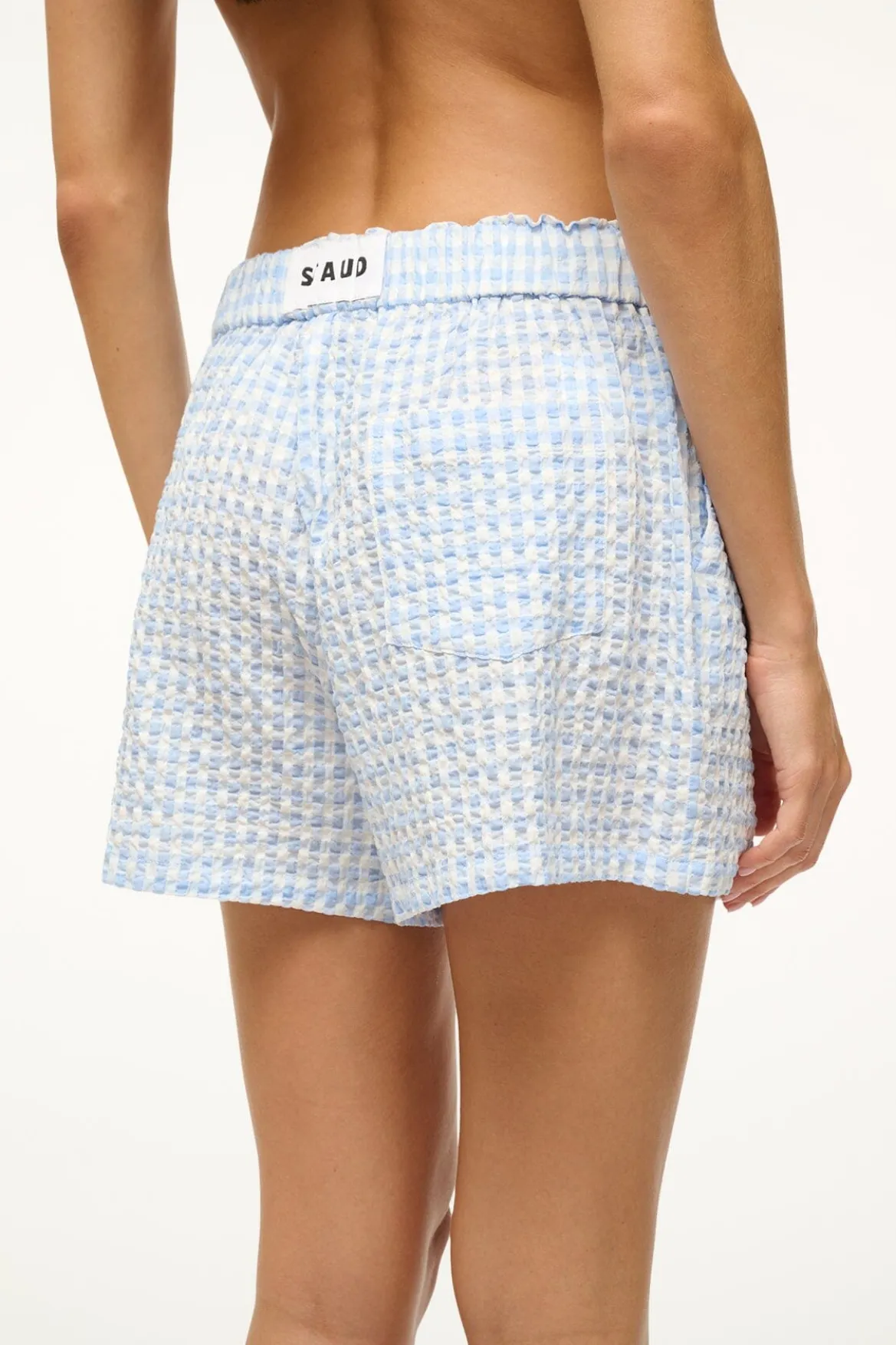 STAUD GABI SHORT SKY GINGHAM