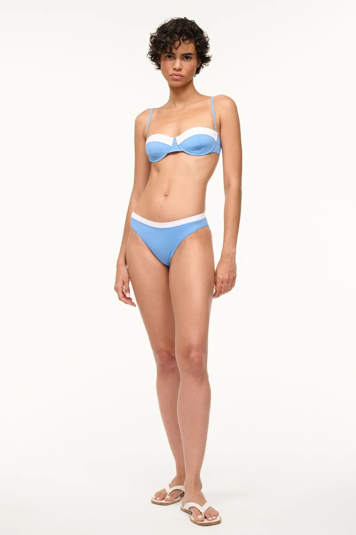 STAUD GEMMA BIKINI BOTTOM AZURE WHITE