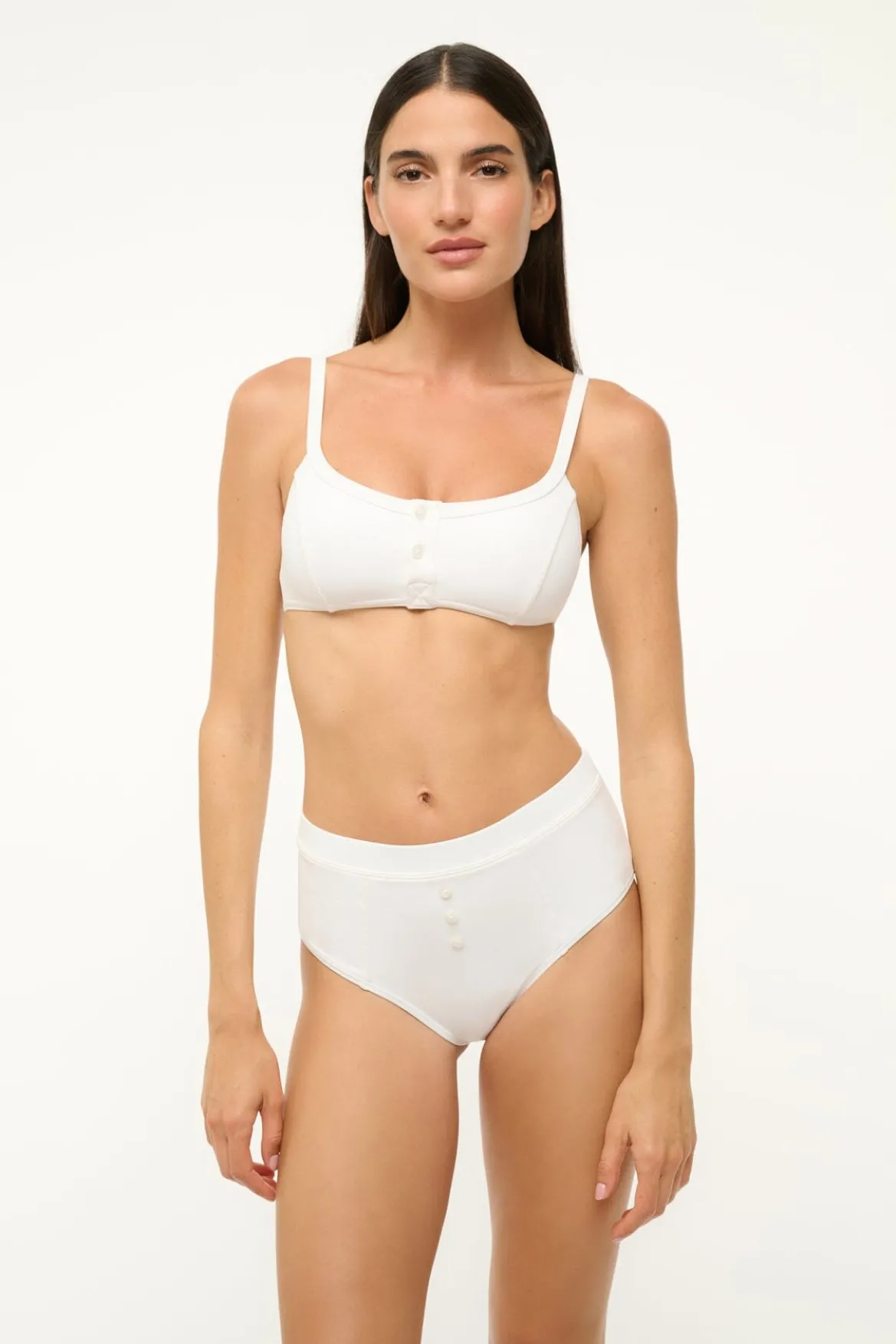 STAUD GIA BIKINI TOP BRIGHT WHITE