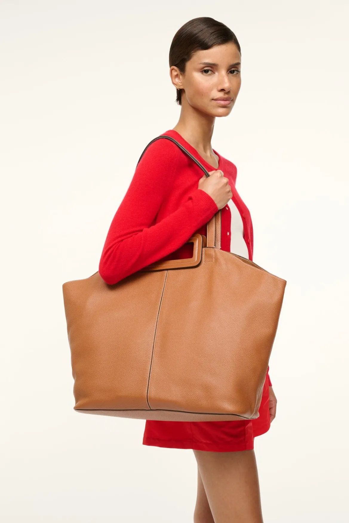 STAUD GRANDE TOTE BAG TAN