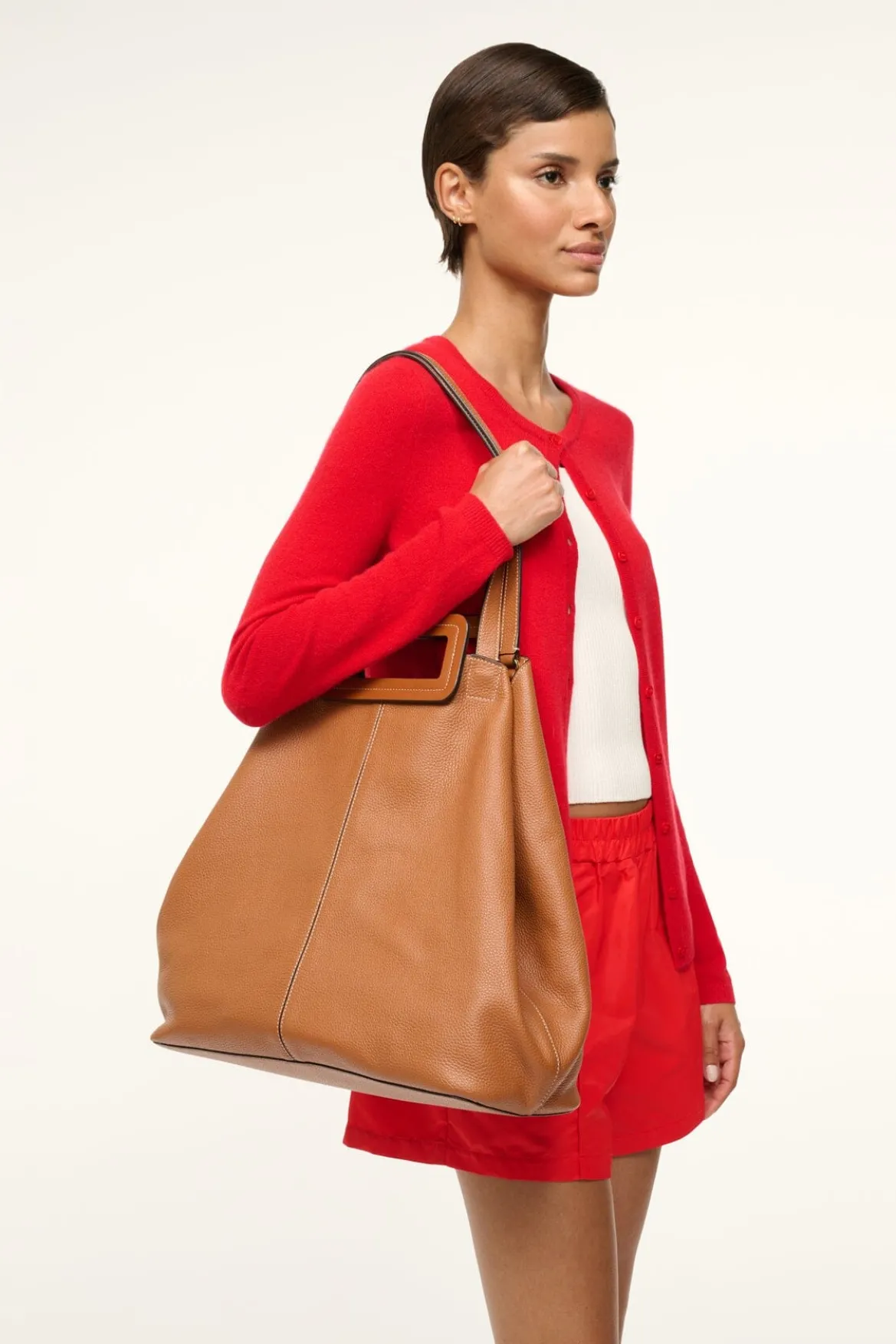 STAUD GRANDE TOTE BAG TAN