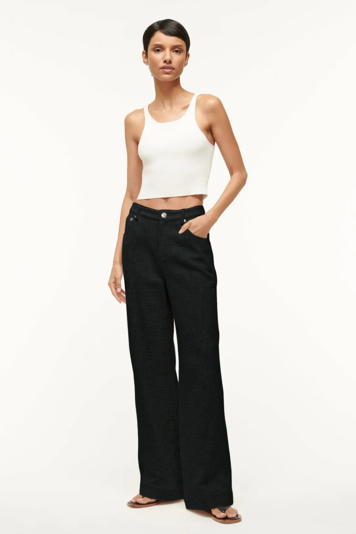 STAUD GRAYSON PANT IVORY