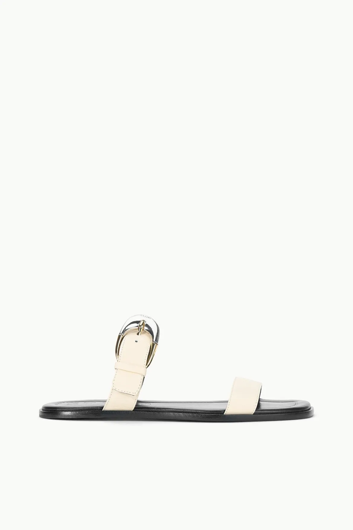 STAUD HARLOW FLAT SANDAL CREAM