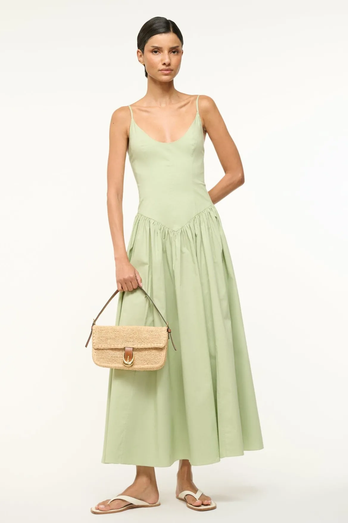 STAUD HARLOW RAFFIA BAG NATURAL TAN