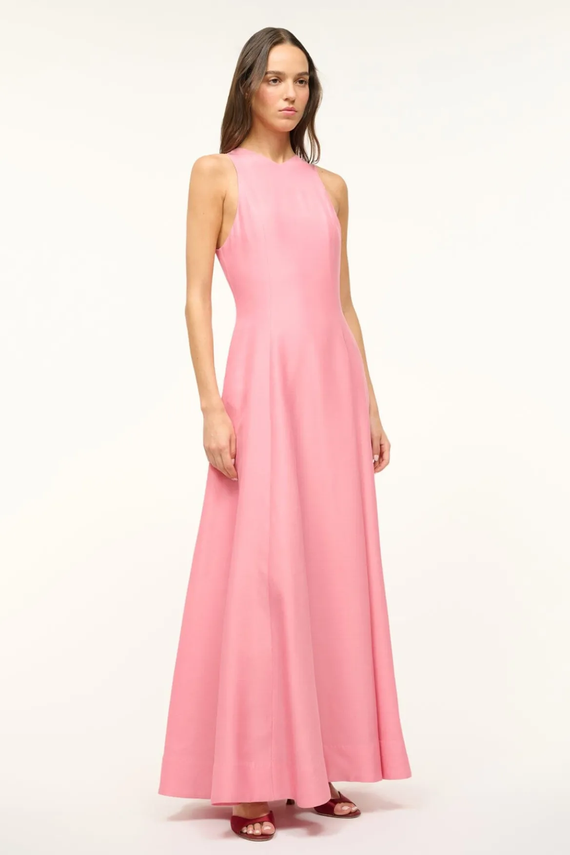 STAUD HEIKE DRESS DAMASK PINK