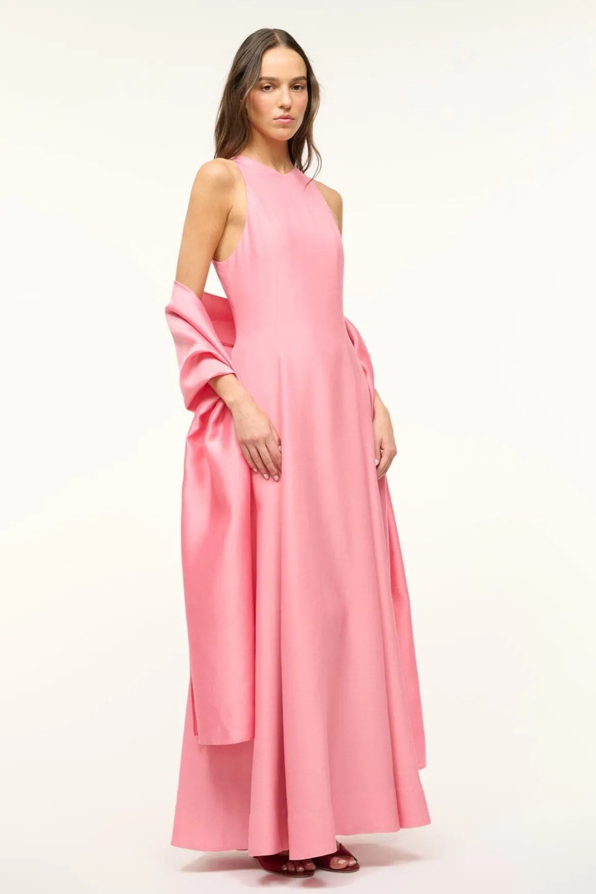 STAUD HEIKE DRESS DAMASK PINK