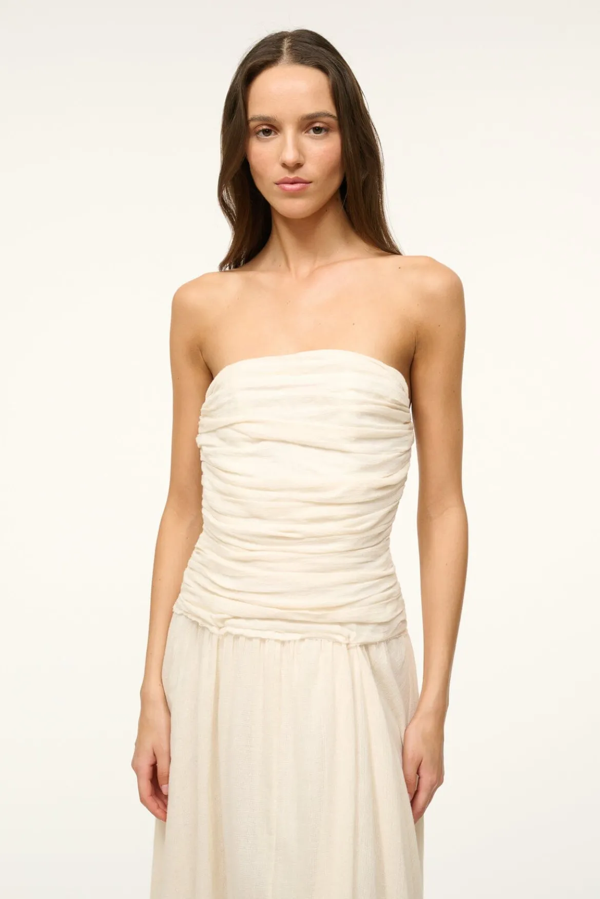 STAUD HIGHTIDE DRESS BUTTERCREAM