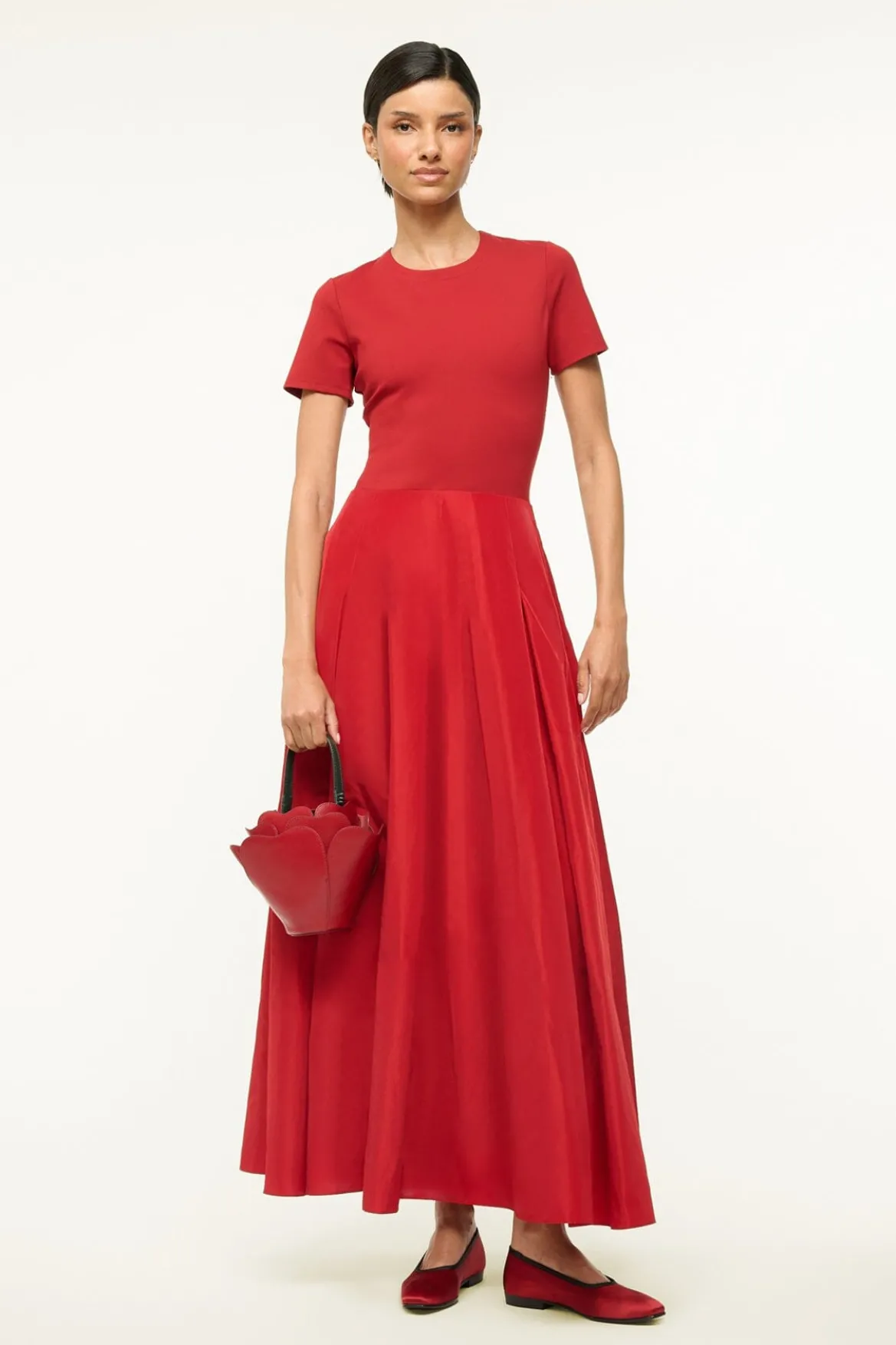 STAUD HOPPER DRESS ROUGE