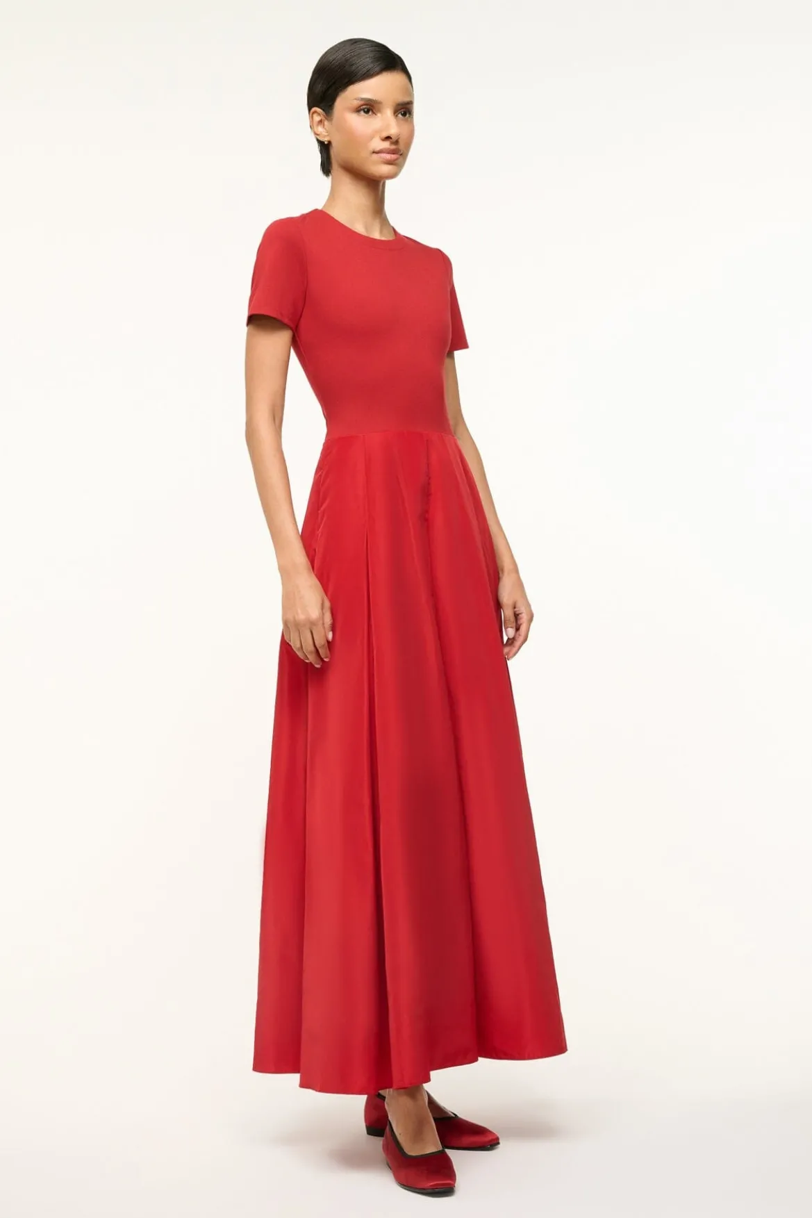 STAUD HOPPER DRESS ROUGE