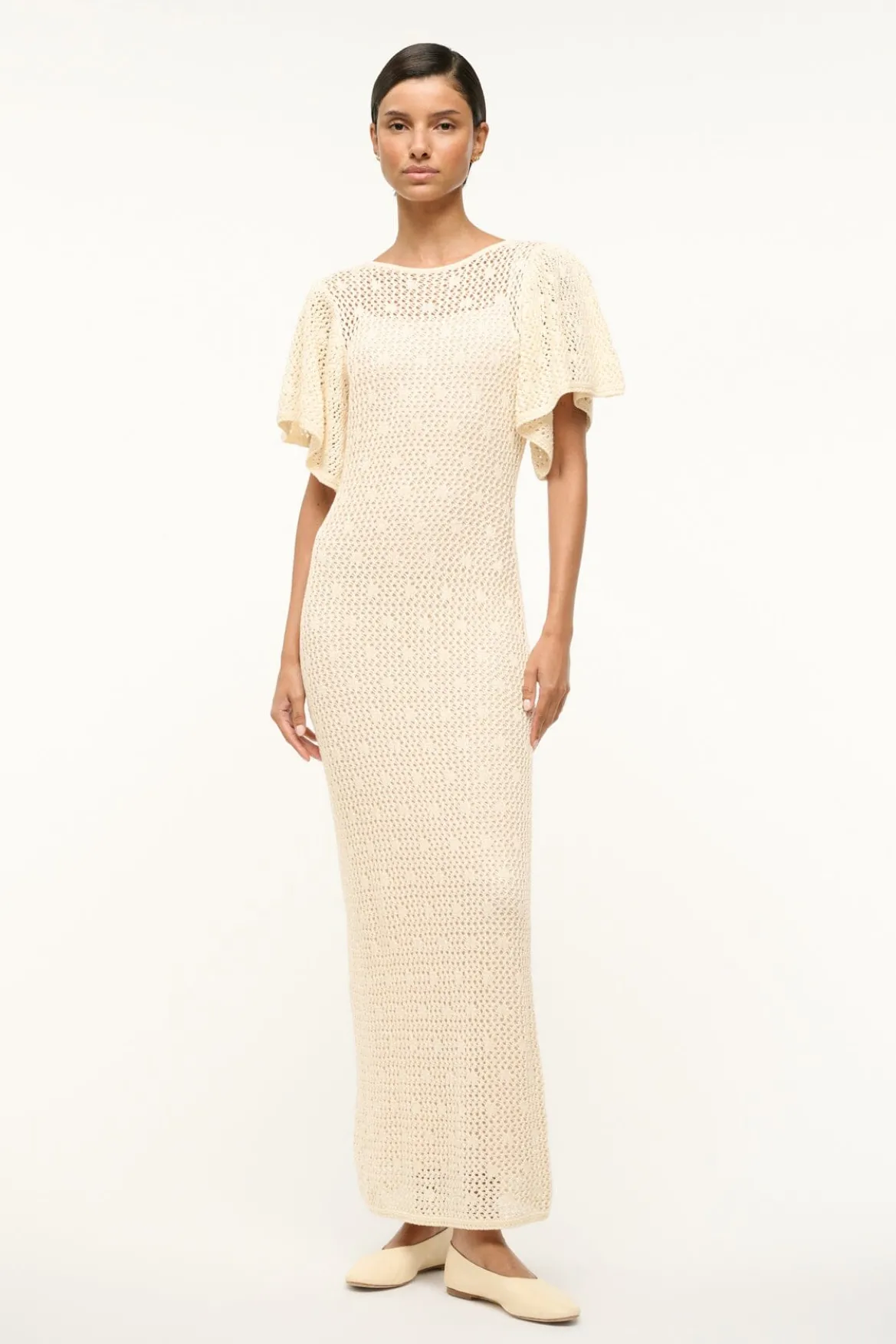 STAUD ISLA DRESS ECRU