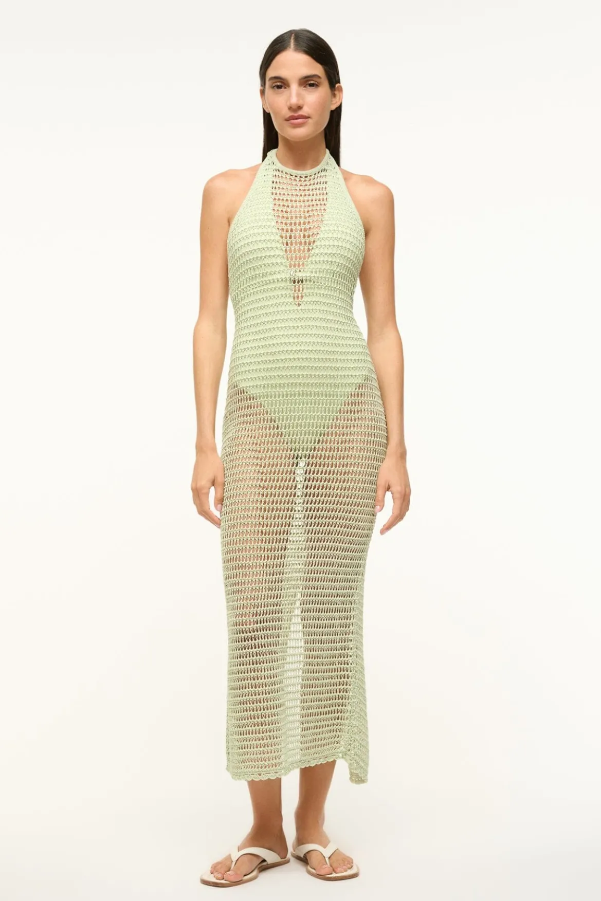 STAUD JANE DRESS PALE JADE