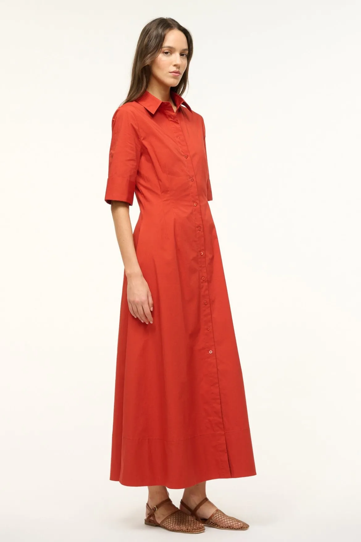 STAUD JOAN MAXI DRESS RUST