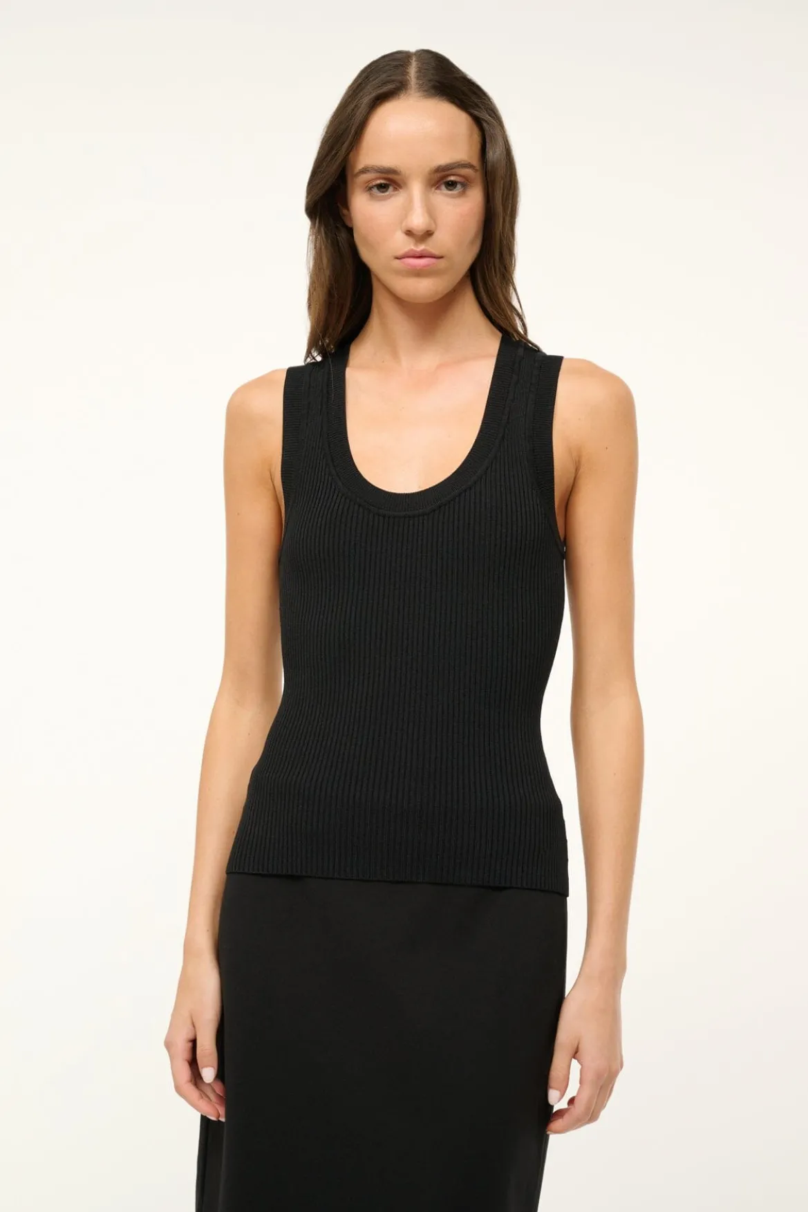 STAUD JULIETTE TOP BLACK