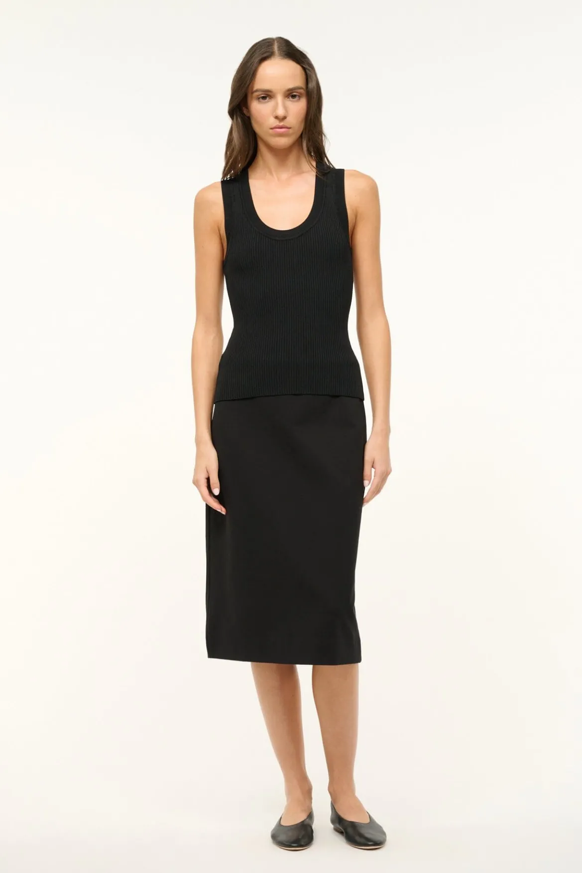 STAUD JULIETTE TOP BLACK