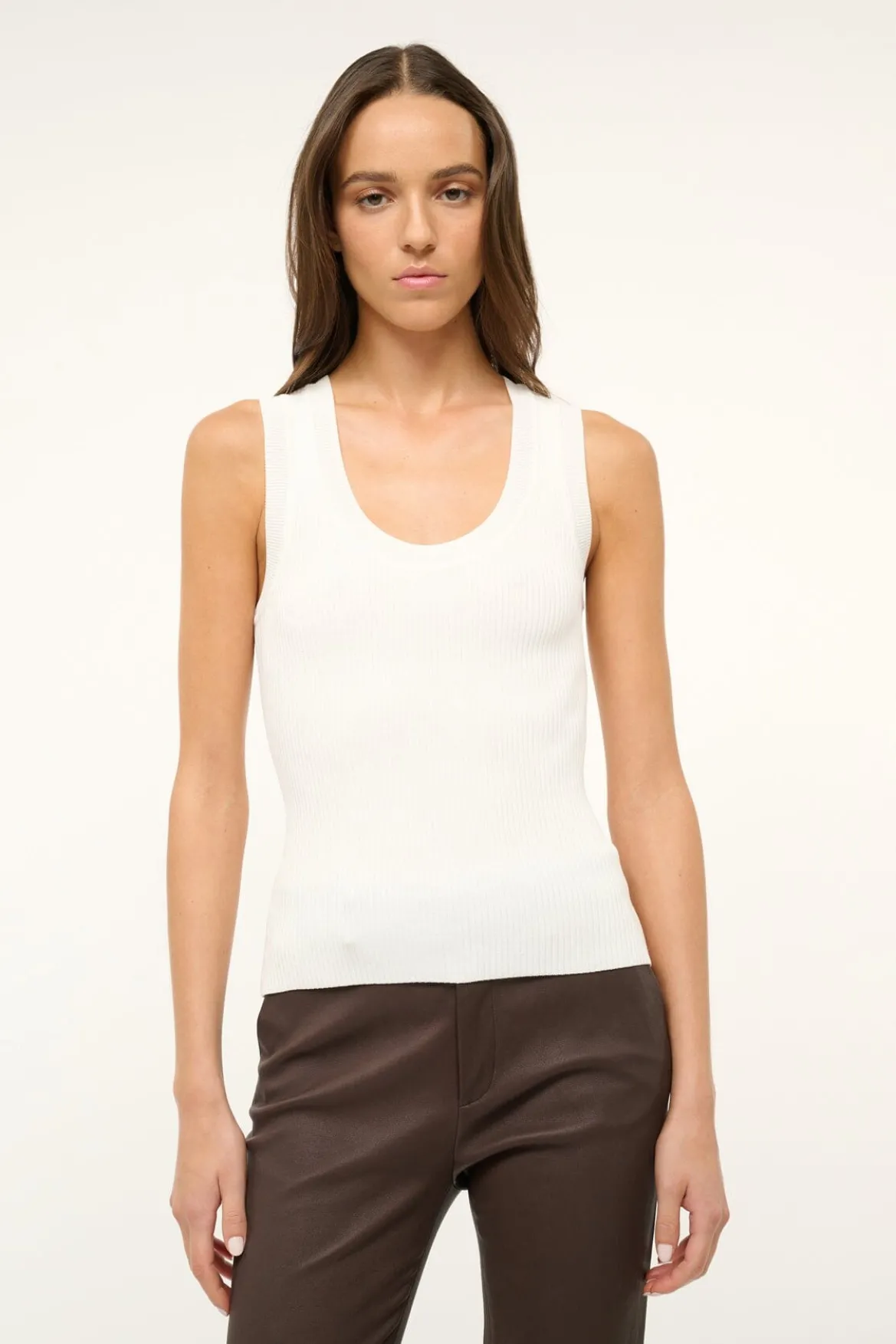 STAUD JULIETTE TOP IVORY