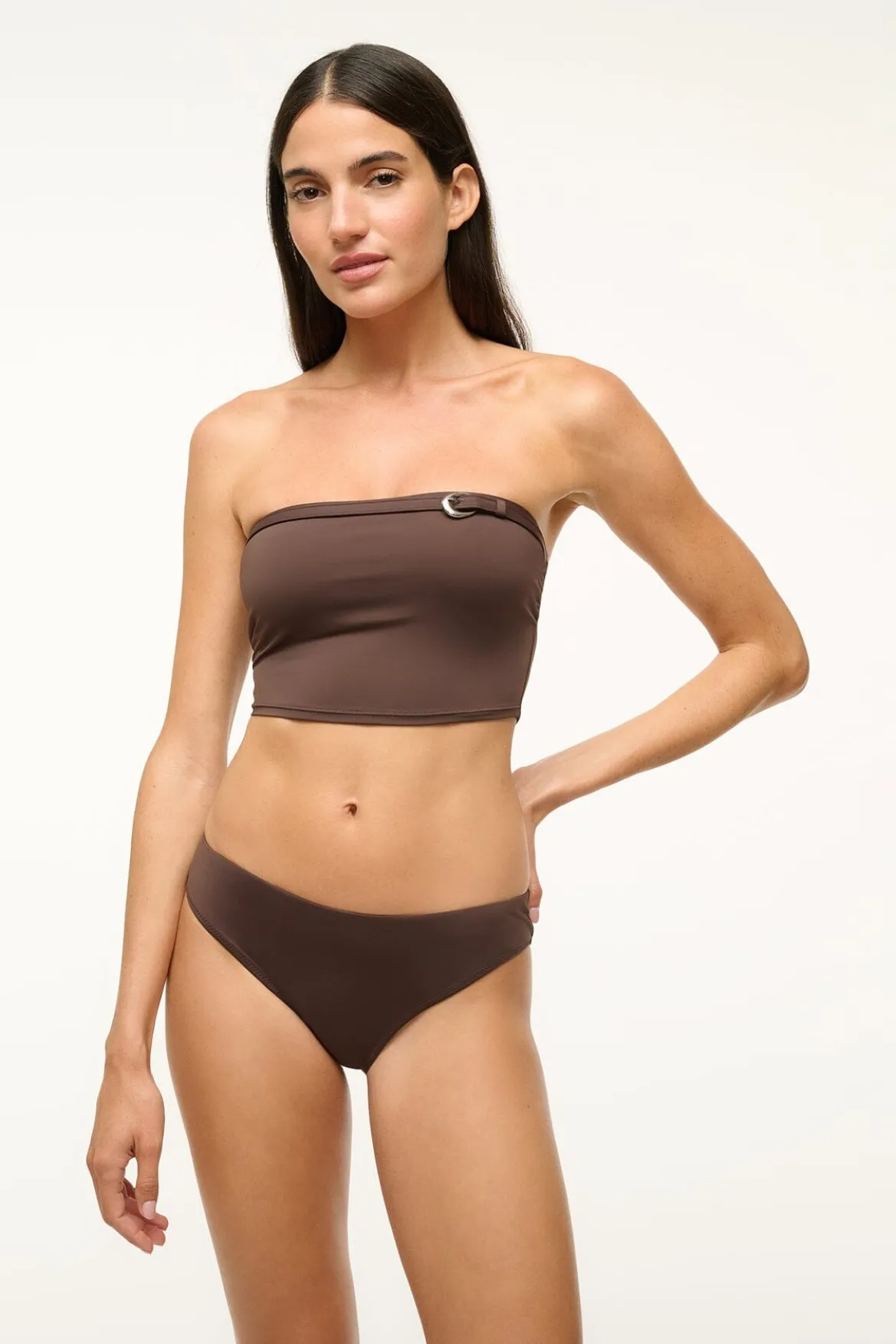 STAUD JUNO BIKINI TOP DARK CHOCOLATE