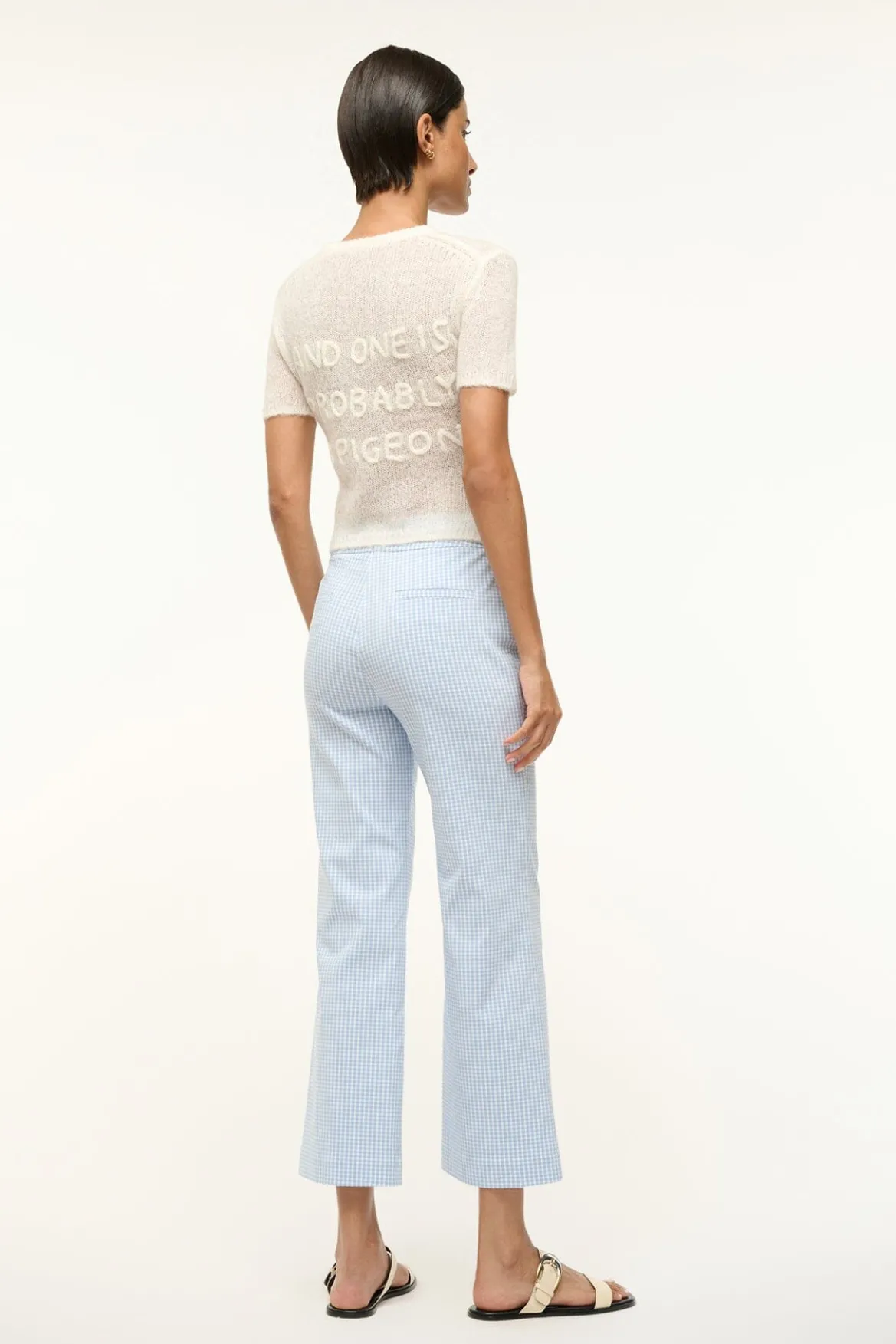 STAUD KNACK PANT SKY MICRO CHECK