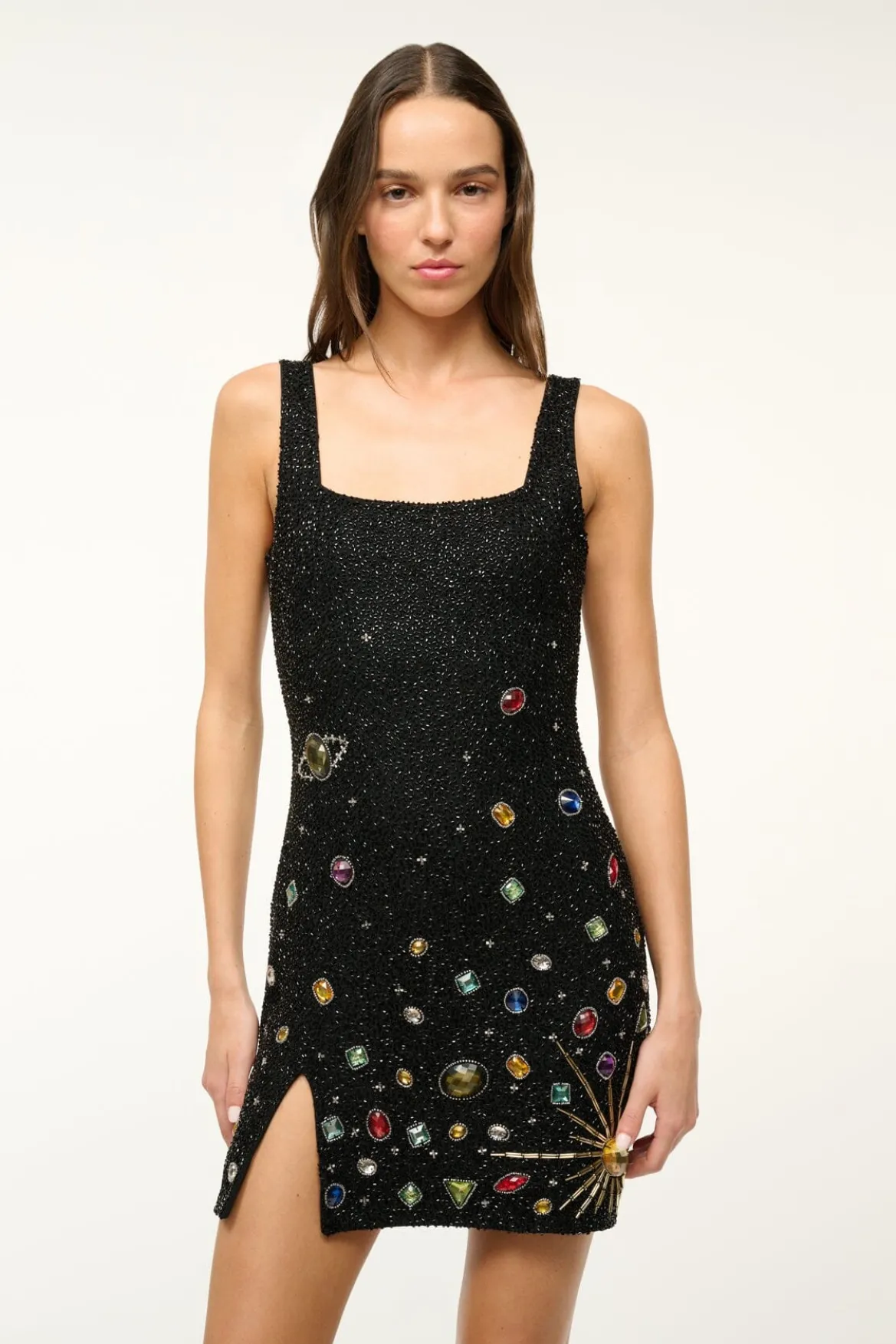 STAUD LE SABLE DRESS BLACK CELESTIAL