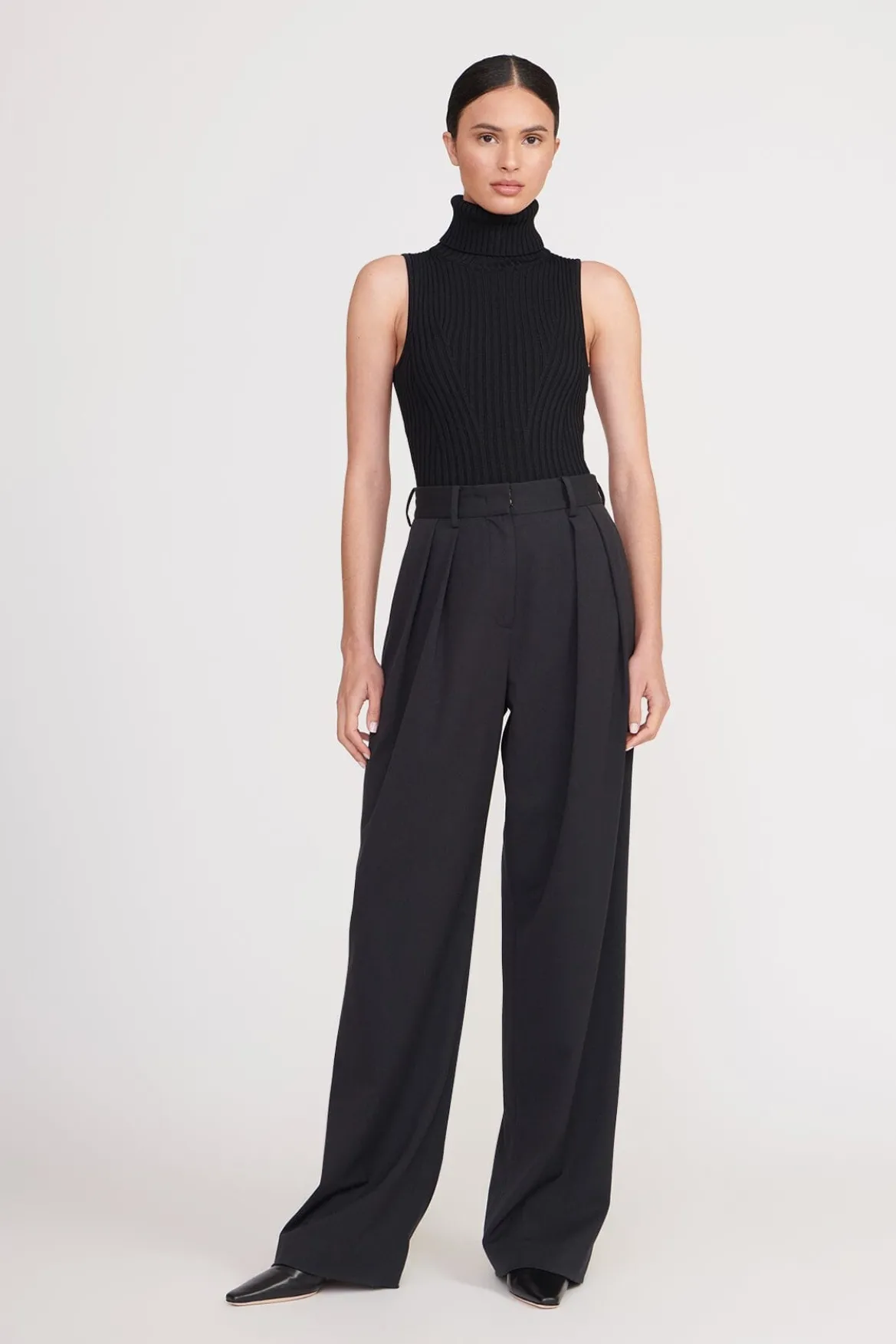 STAUD LUISA PANT BLACK SUITING