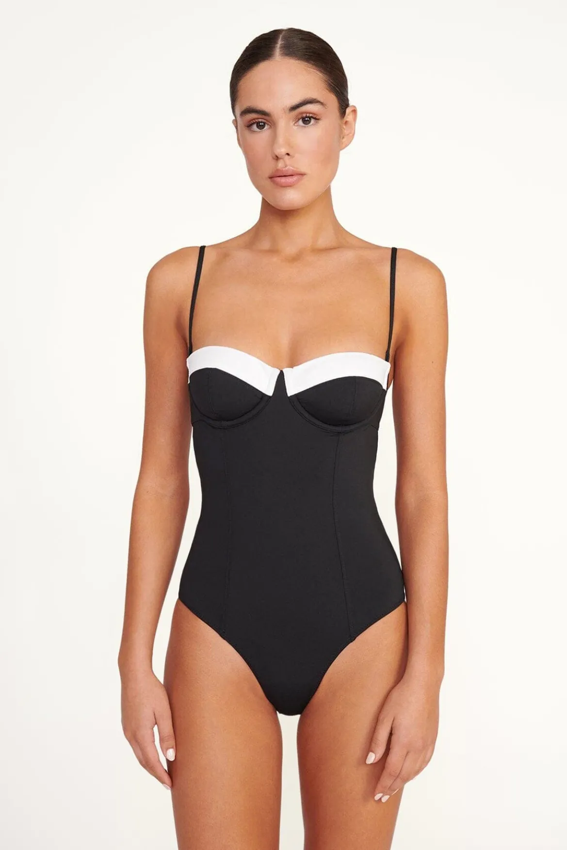 STAUD MAEVE ONE PIECE BLACK/WHITE 1