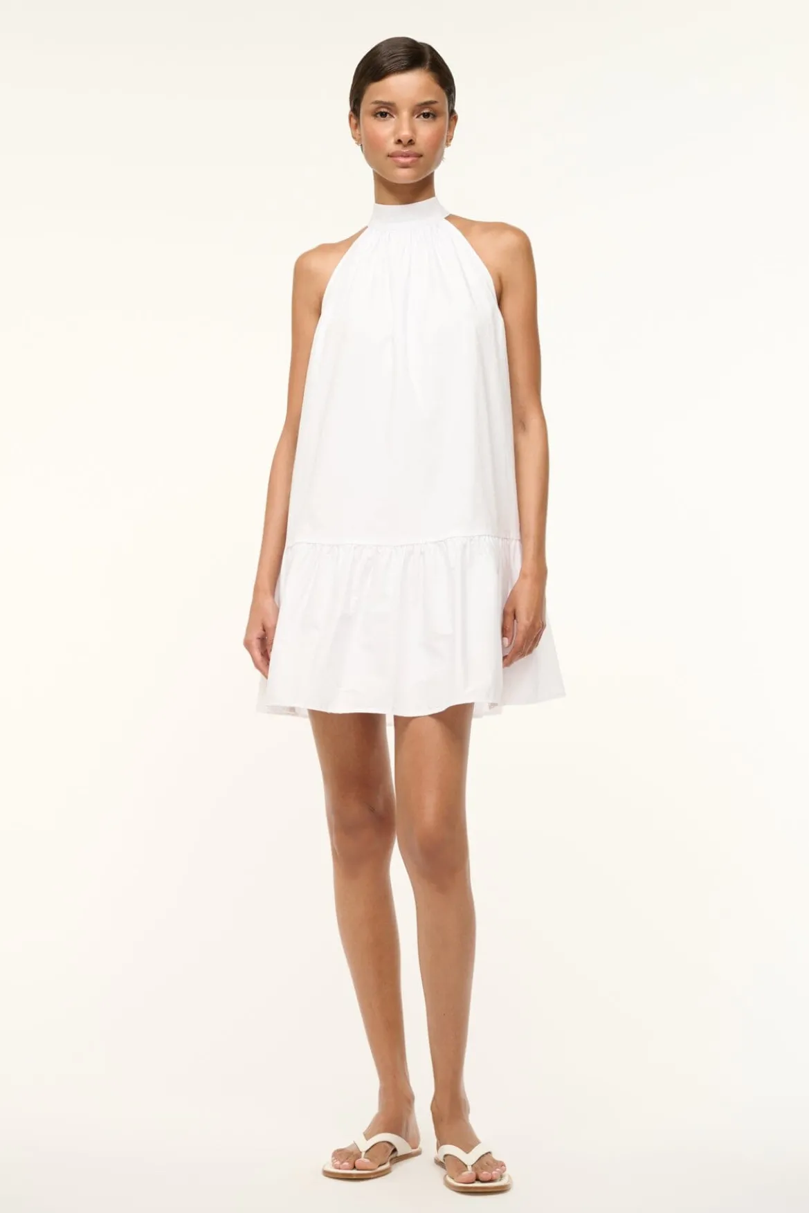 STAUD MARLOWE DRESS WHITE