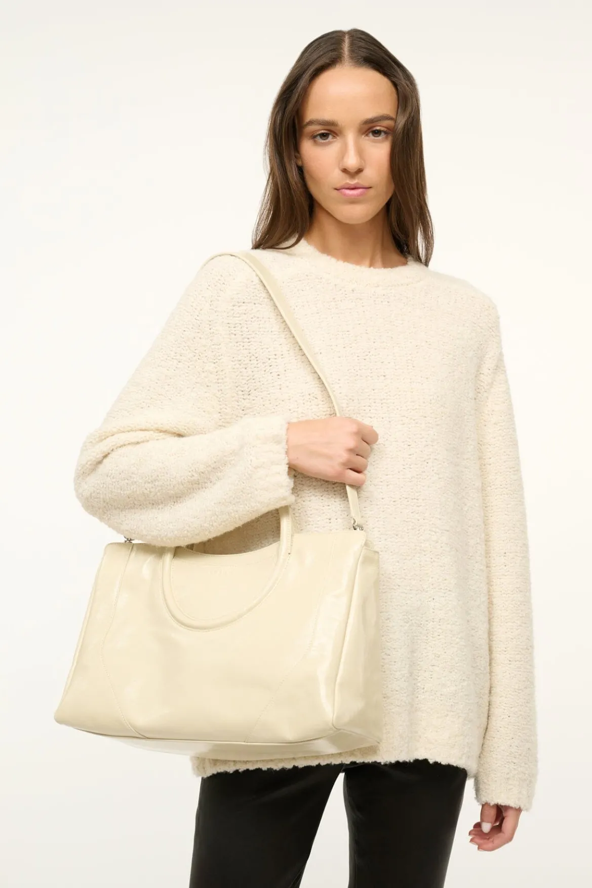 STAUD MAUDE SATCHEL CREAM
