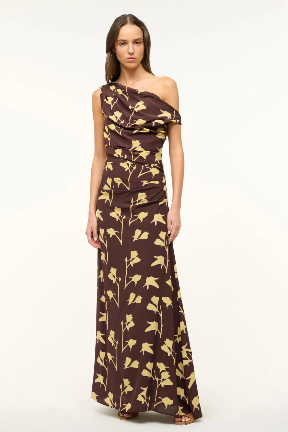 STAUD MAXI PHARE DRESS EARTH PRESSED FLORAL