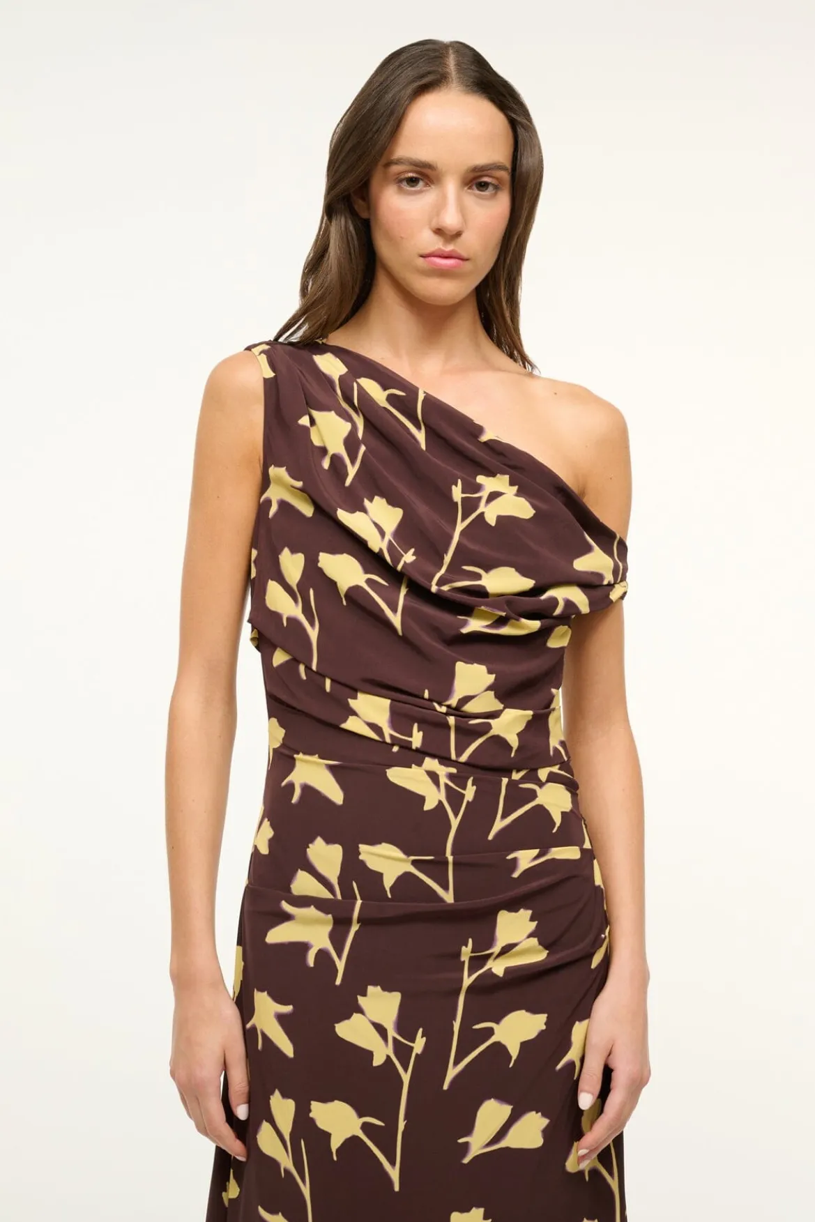 STAUD MAXI PHARE DRESS EARTH PRESSED FLORAL
