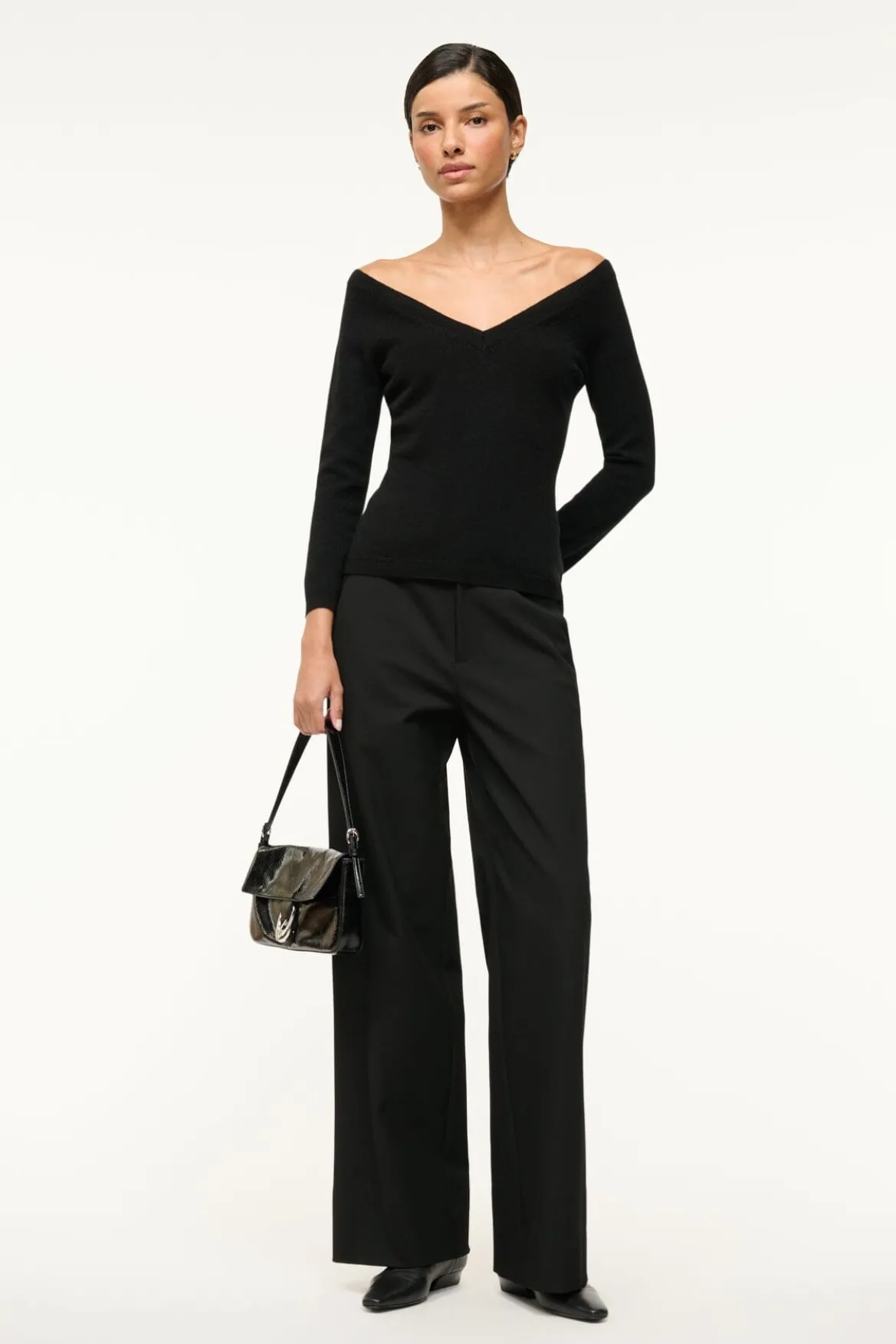 STAUD MICK CASHMERE SWEATER BLACK