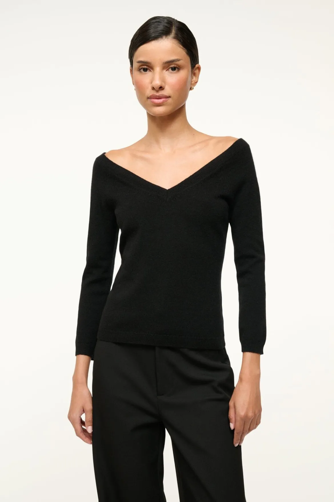 STAUD MICK CASHMERE SWEATER BLACK