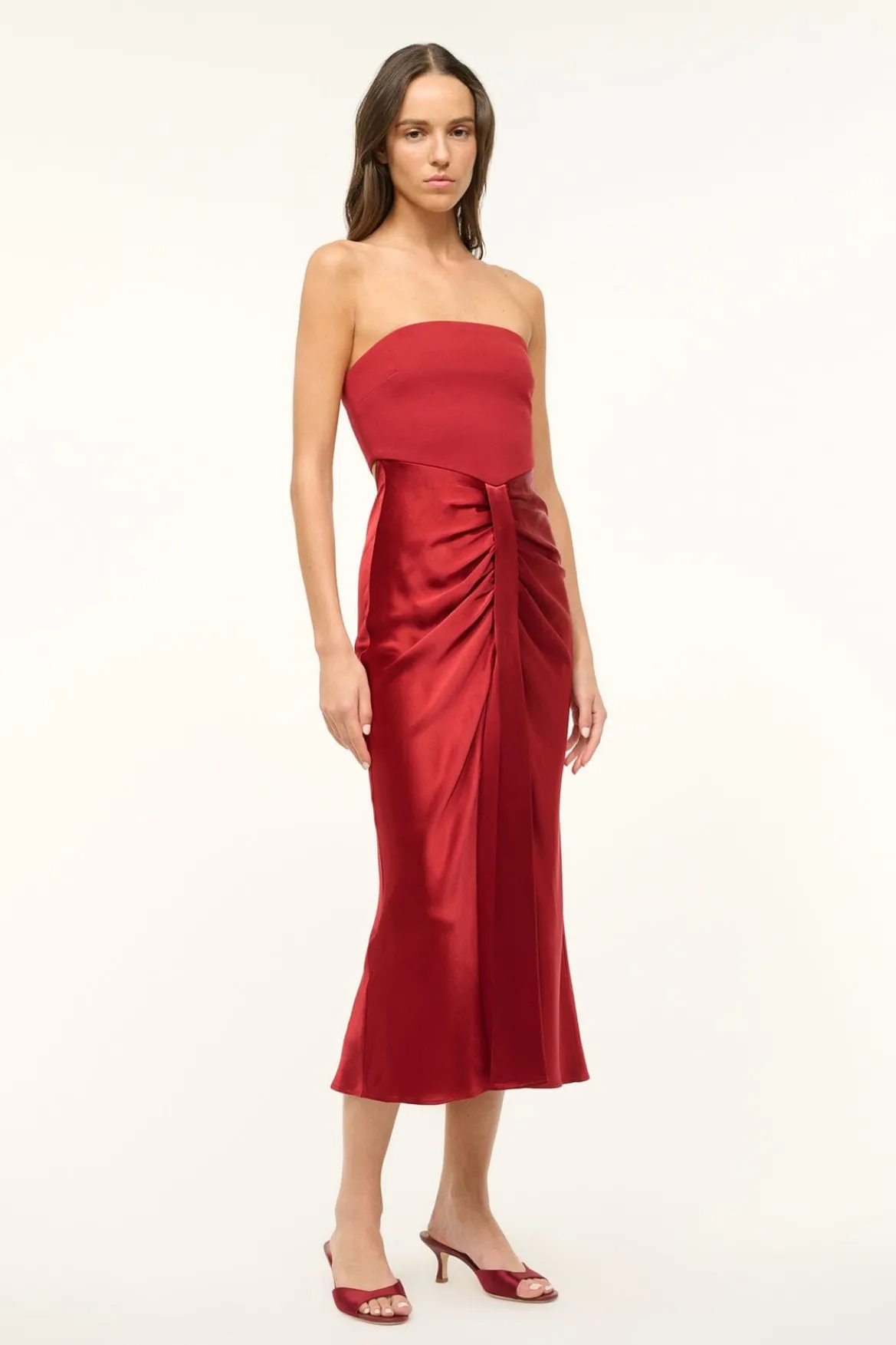STAUD MIDI WAYFARING DRESS ROUGE