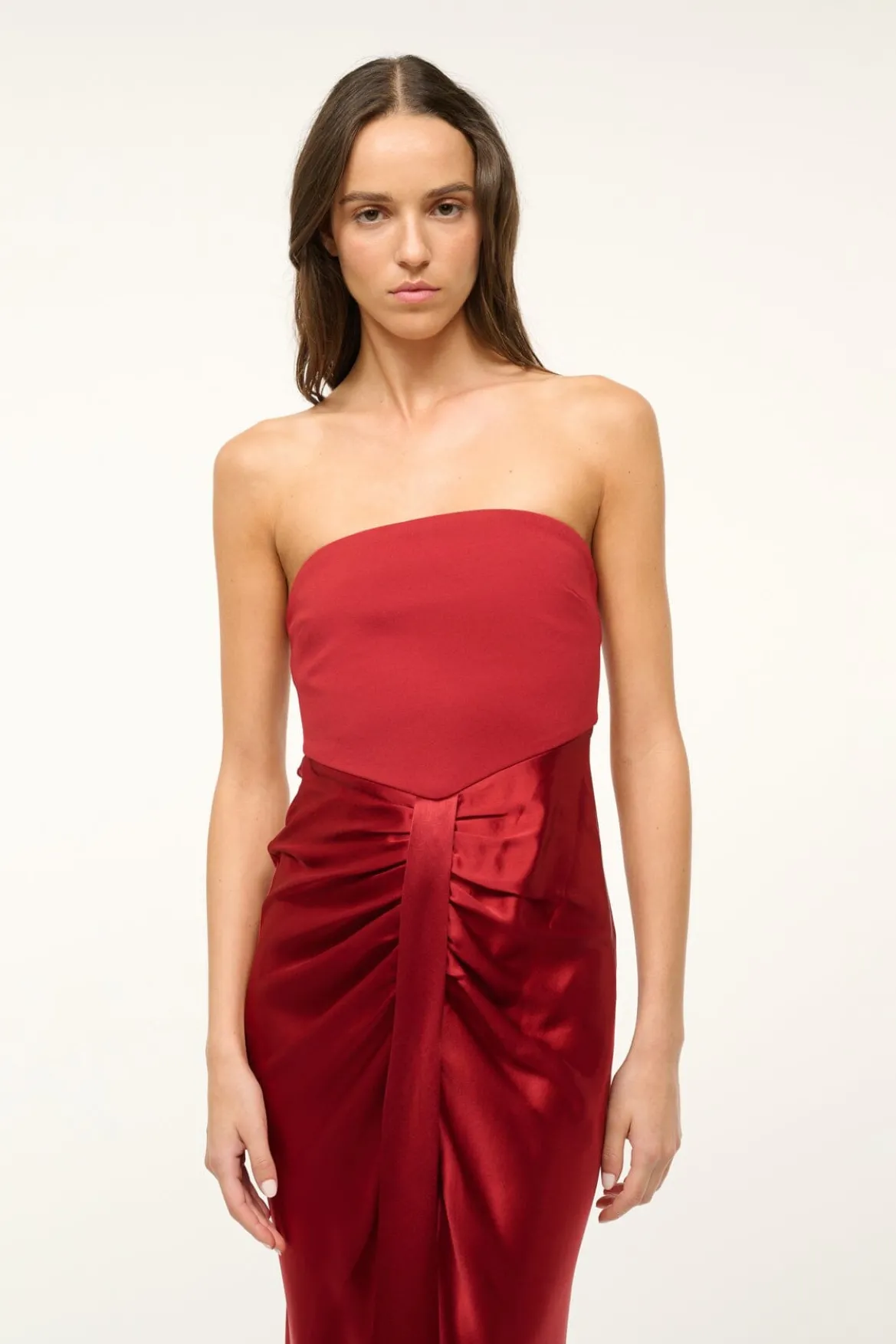 STAUD MIDI WAYFARING DRESS ROUGE