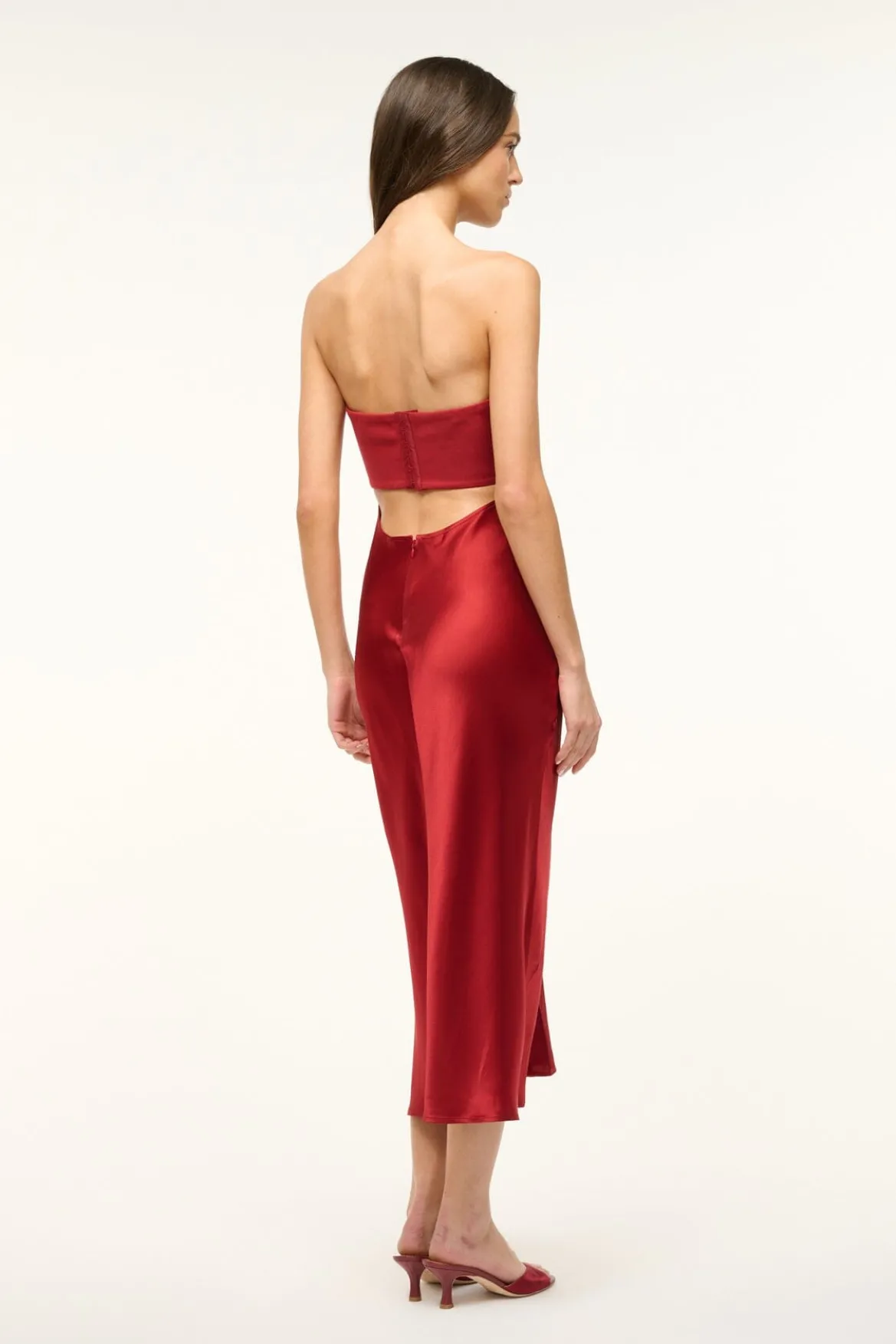 STAUD MIDI WAYFARING DRESS ROUGE