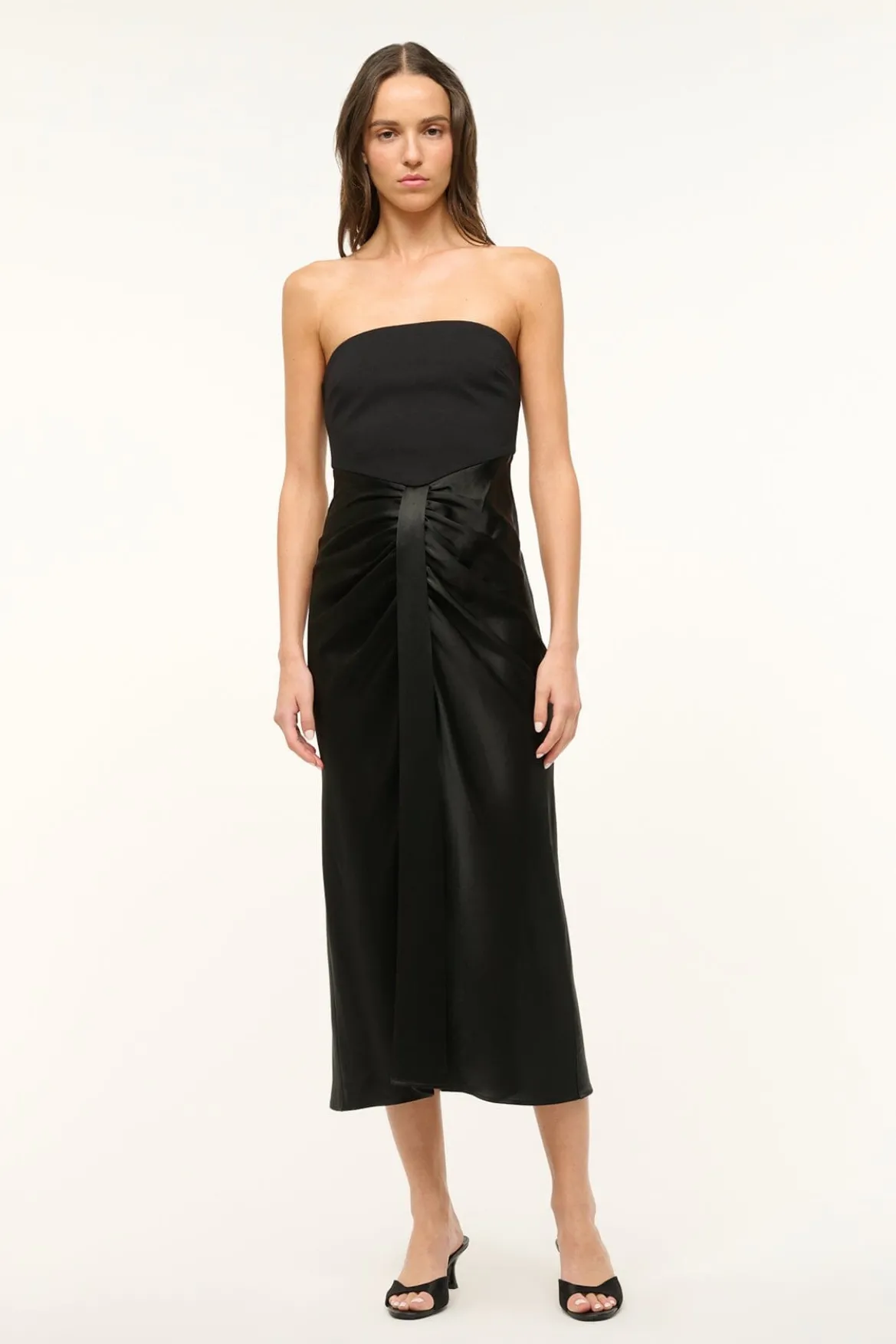 STAUD MIDI WAYFARING DRESS BLACK