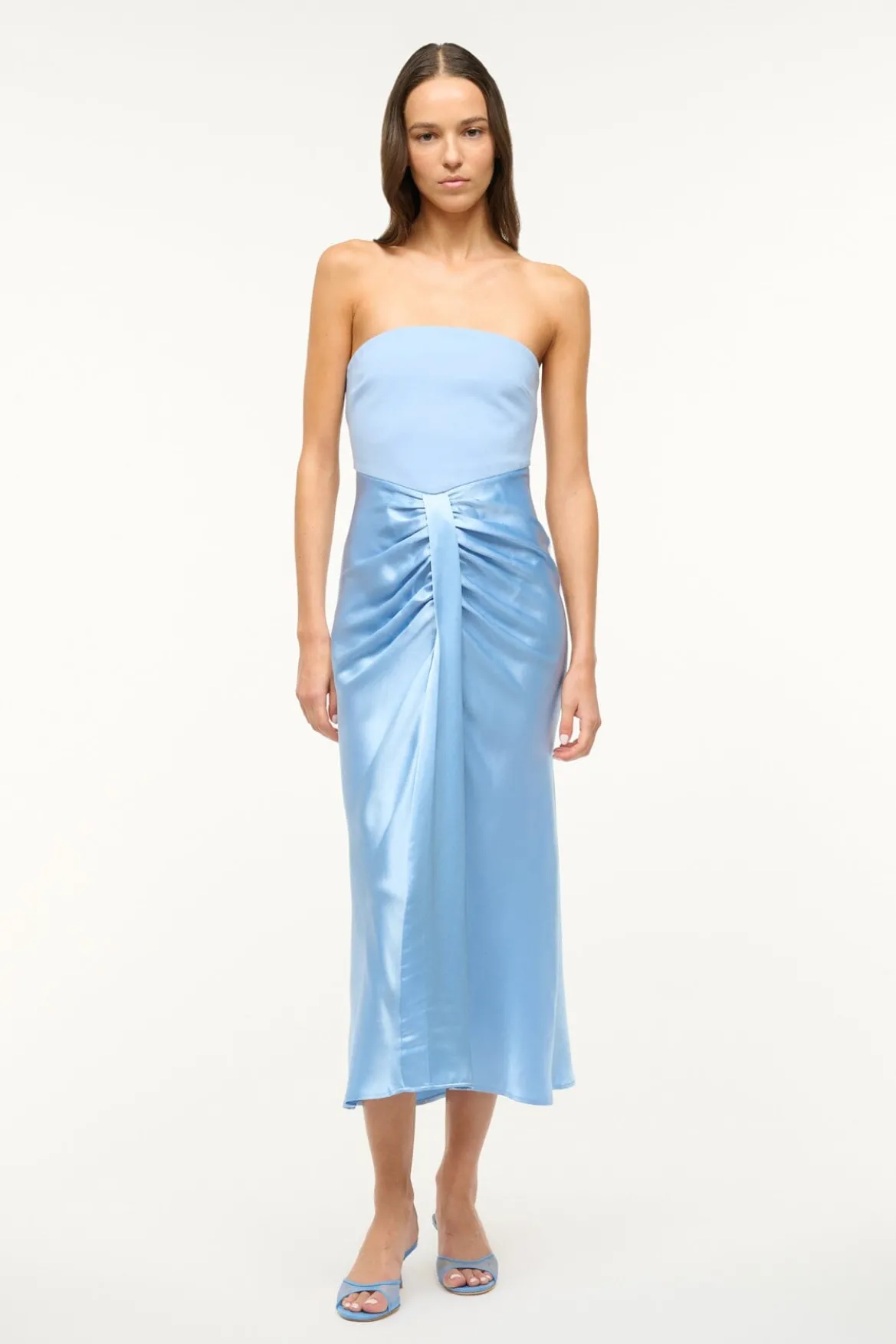 STAUD MIDI WAYFARING DRESS AZURE