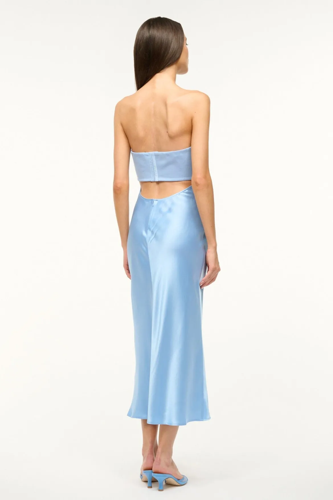 STAUD MIDI WAYFARING DRESS AZURE