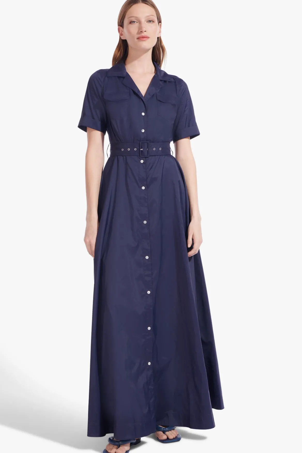 STAUD MILLIE DRESS NAVY