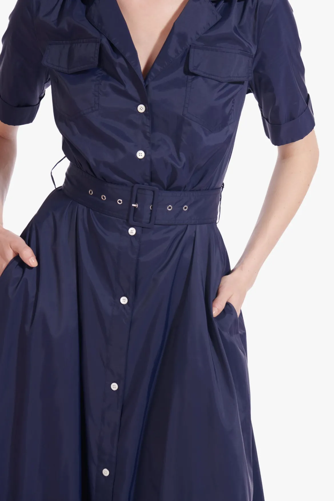 STAUD MILLIE DRESS NAVY