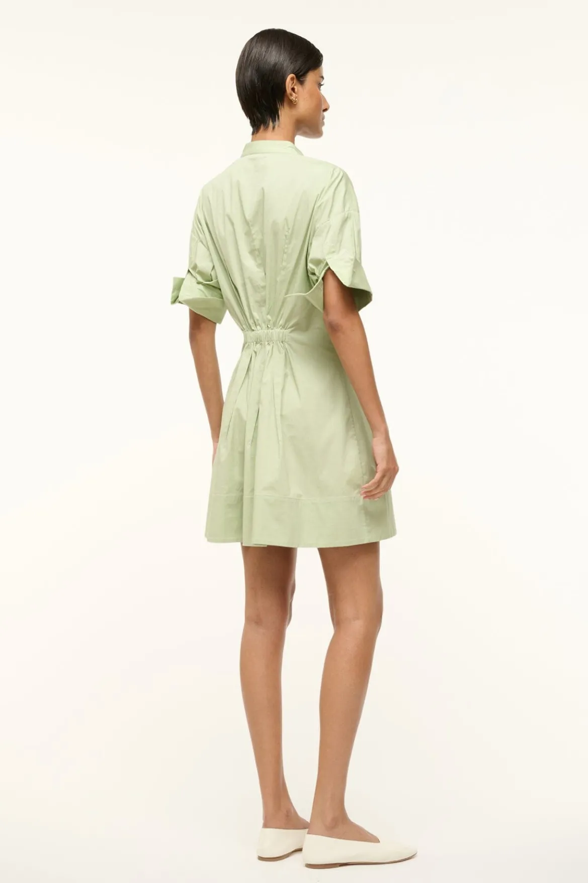 STAUD MINI LORENZA DRESS PALE JADE