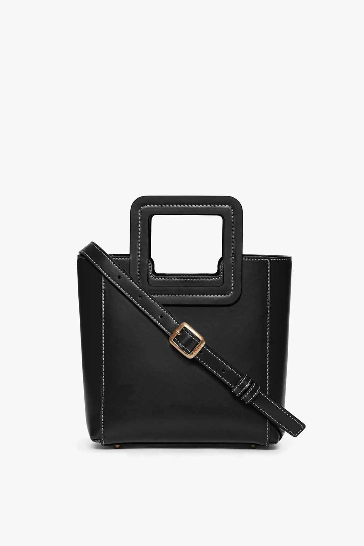 STAUD MINI SHIRLEY LEATHER BAG | BLACK
