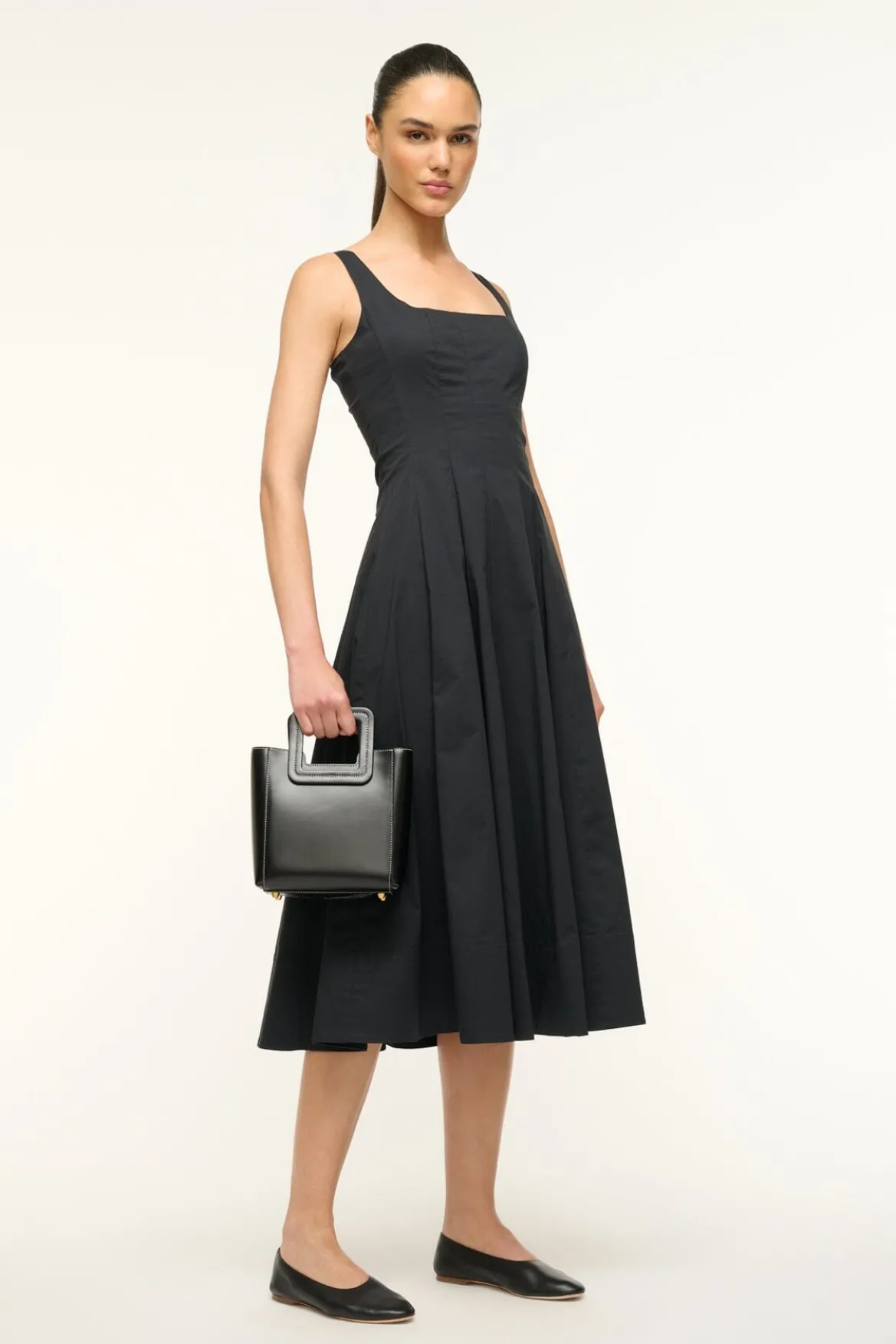 STAUD MINI SHIRLEY LEATHER BAG | BLACK